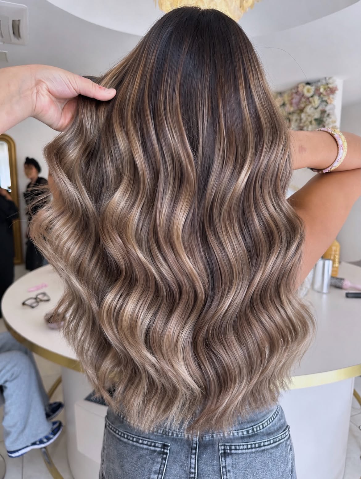 Dimensional Ash Brown Balayage With Soft Beach Waves