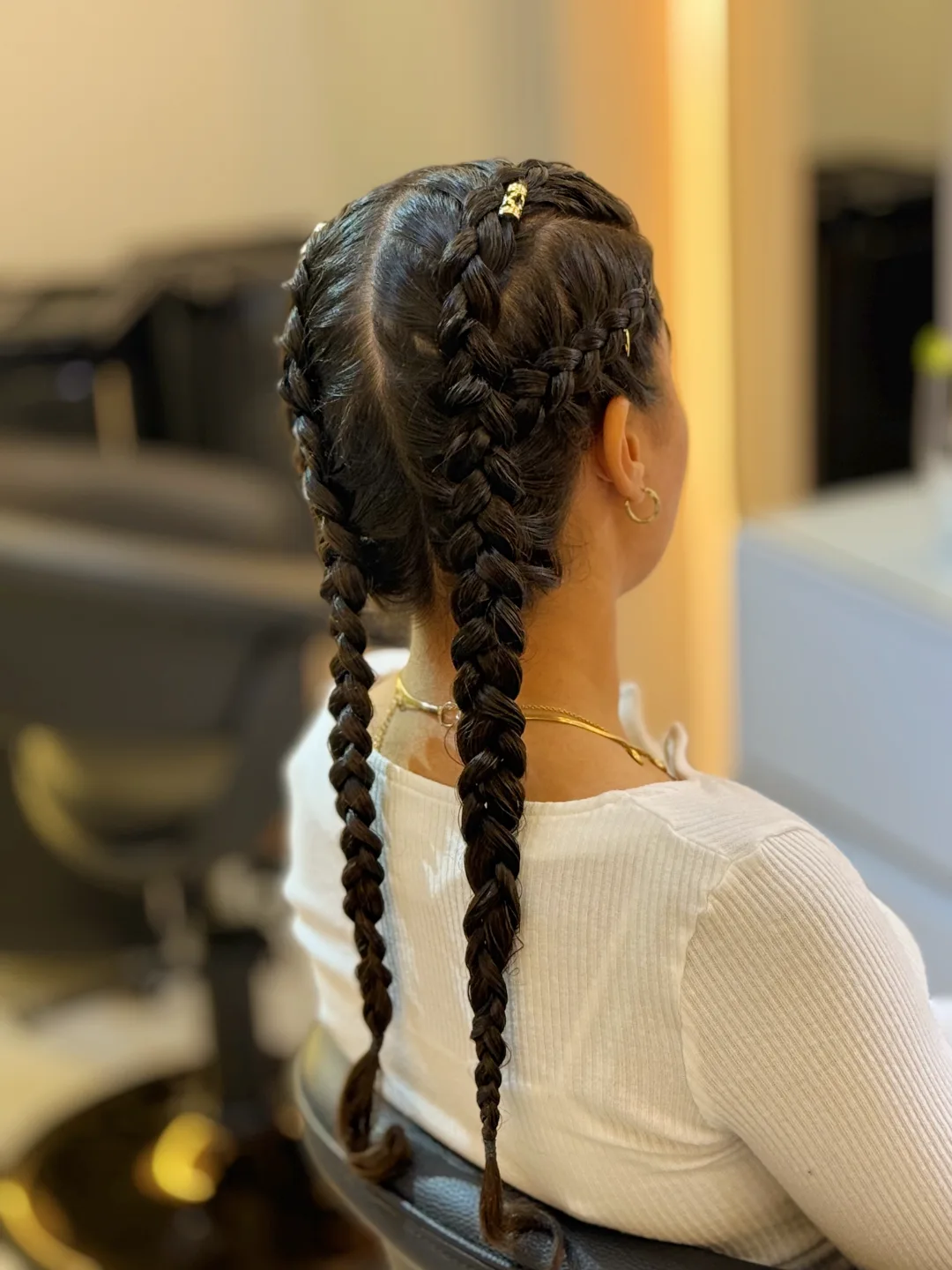 Double Dutch Braids With Golden Hair Charms