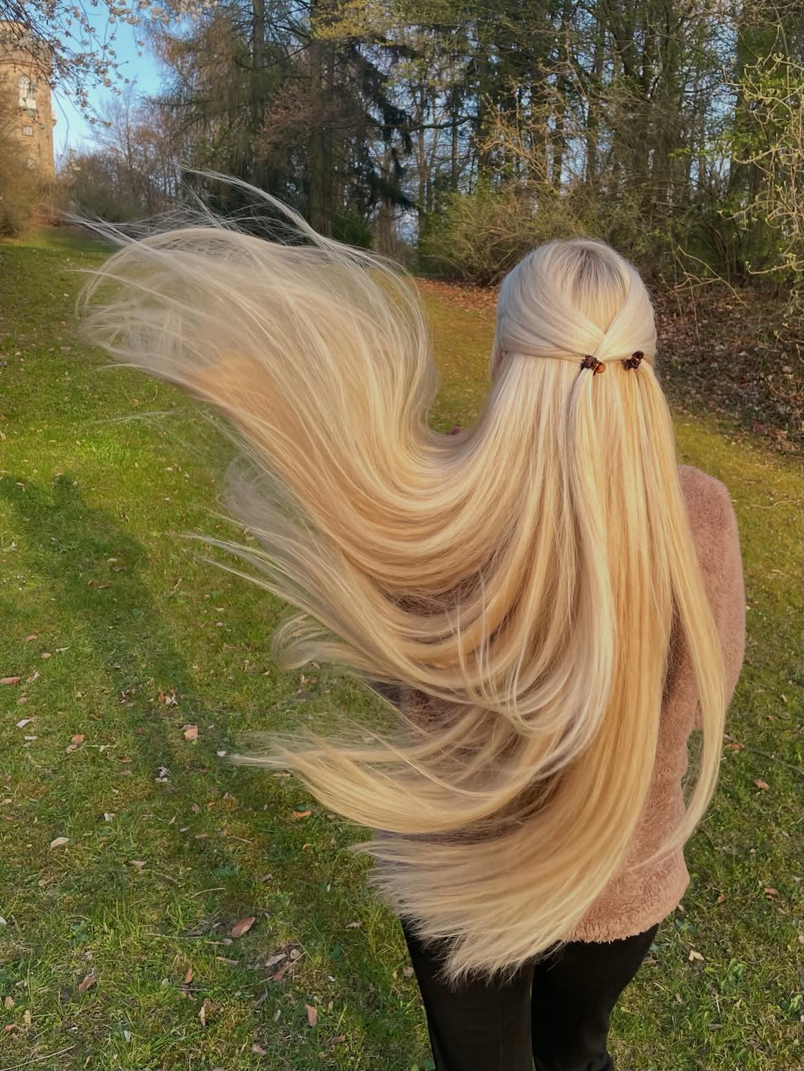 Dreamy Blonde Half-Up Twisted Style With Claw Clips