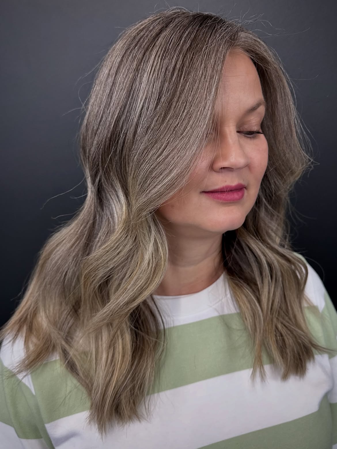 Effortless Ash Blonde Grey Blending Waves