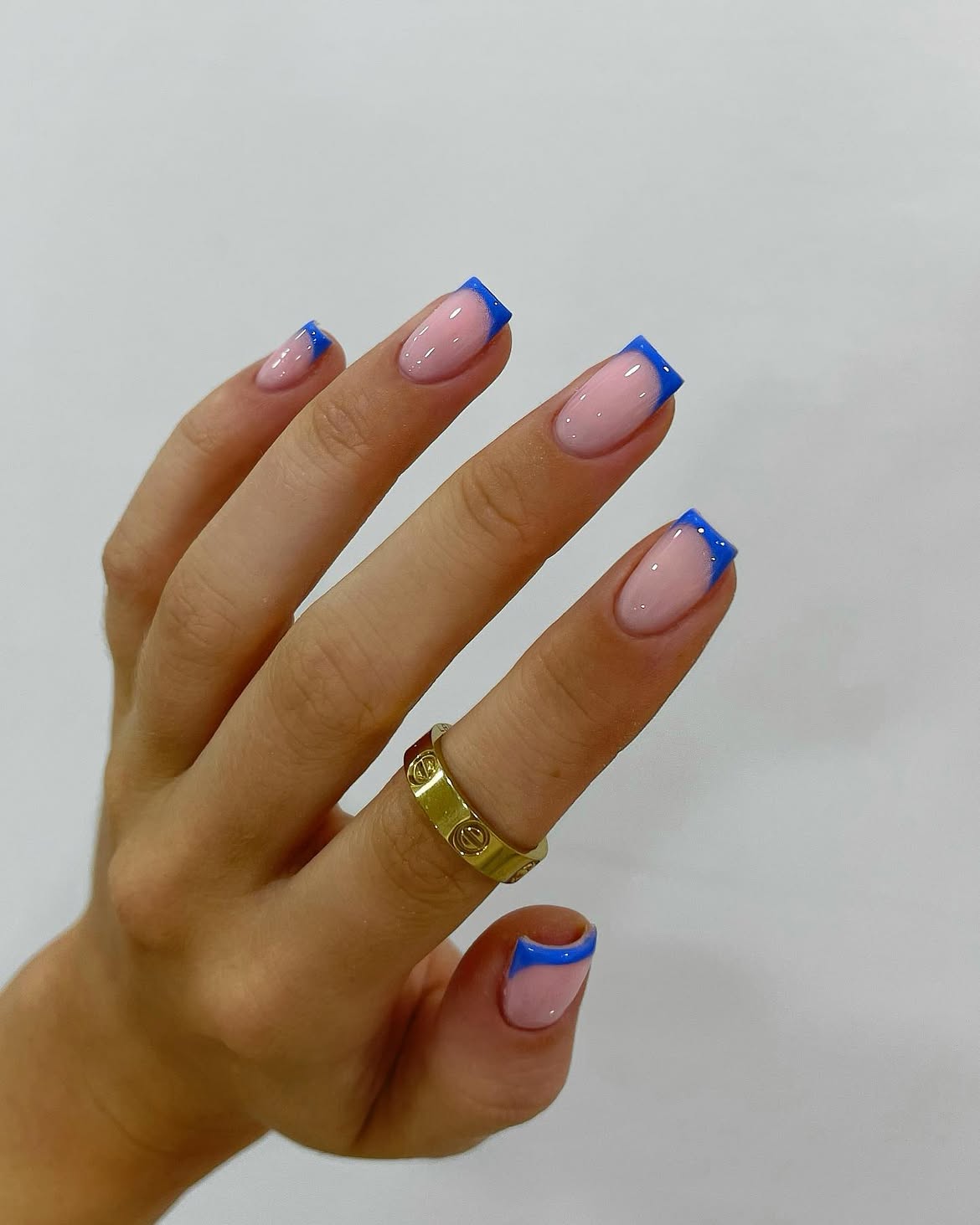 Electric Blue Tip French Manicure