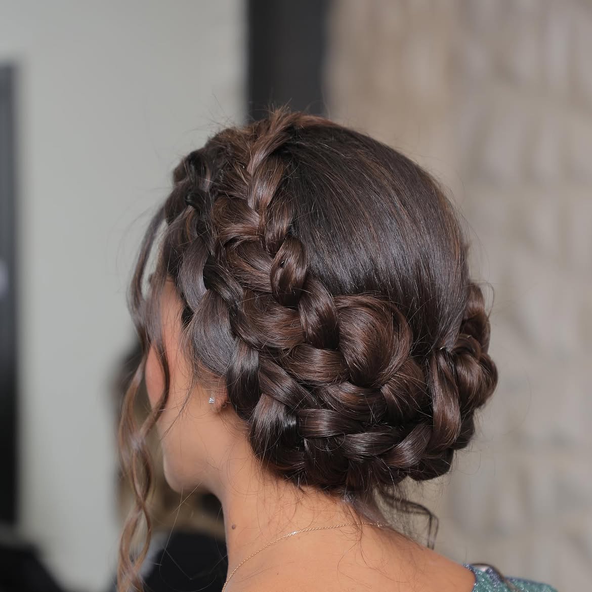 Elegant Crown Braid With Loose Tendrils