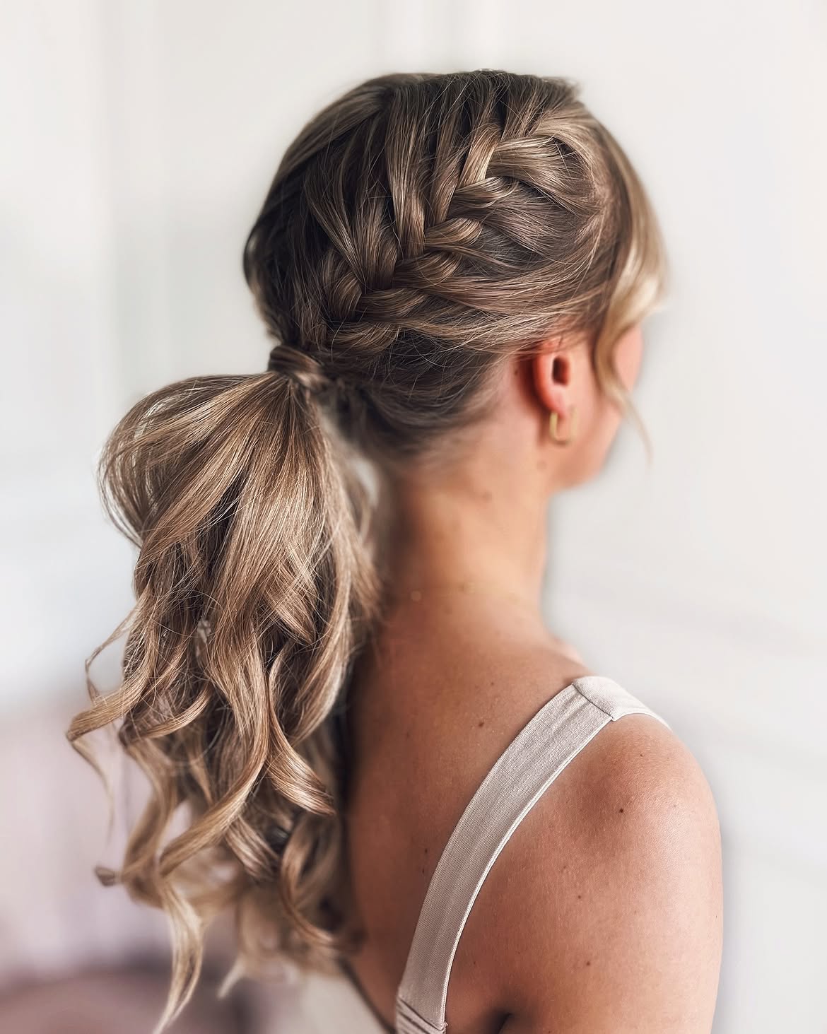 Elegant French Braid Accent Low Ponytail