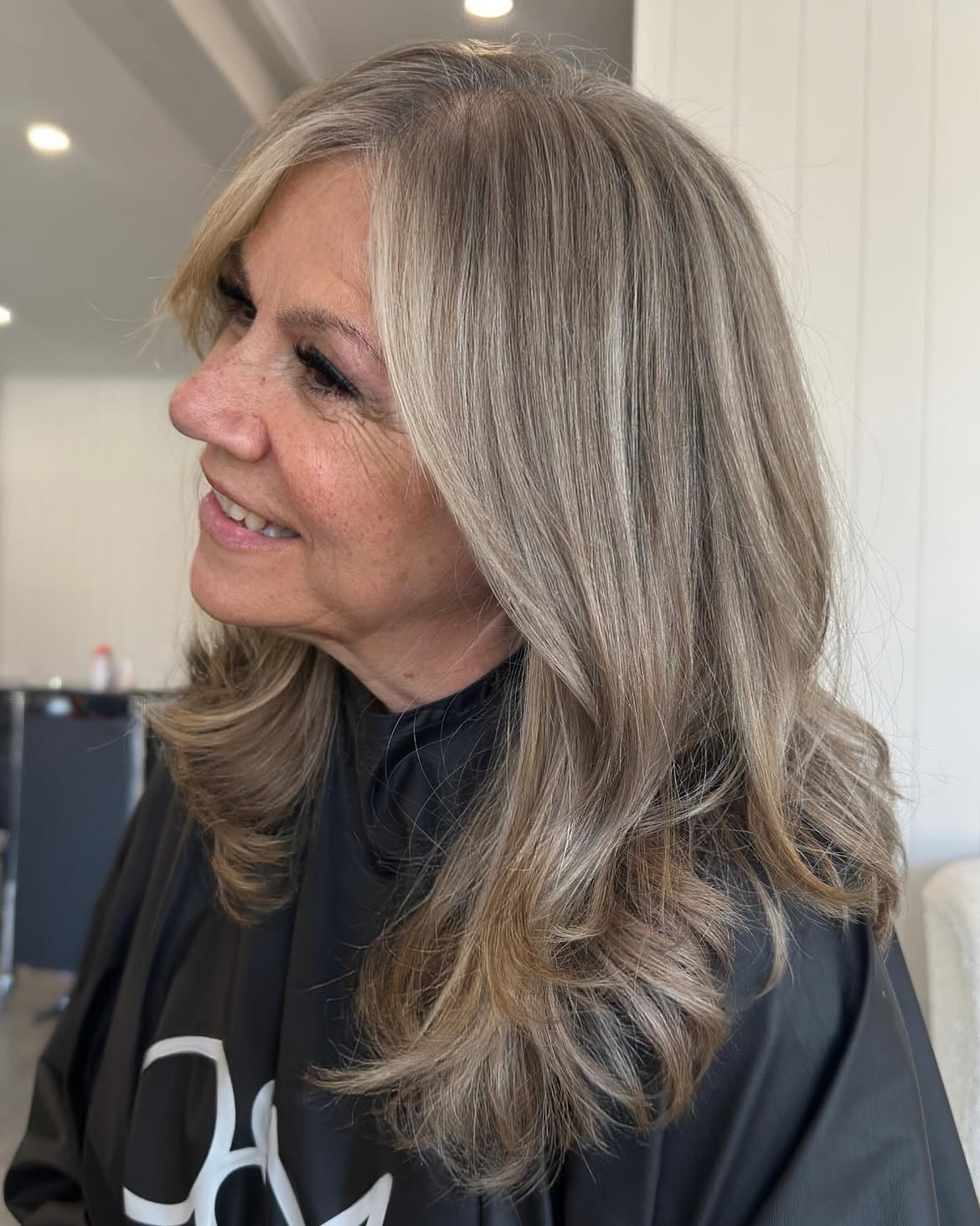 Elegant Grey Blending With Soft Ash Blonde Highlights