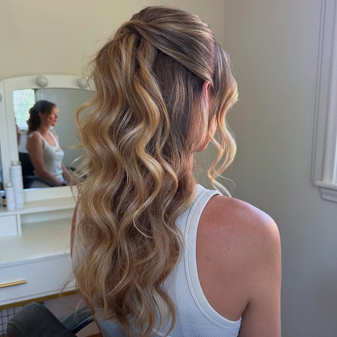 Elegant Half-Up Waves For Bridal Occasions
