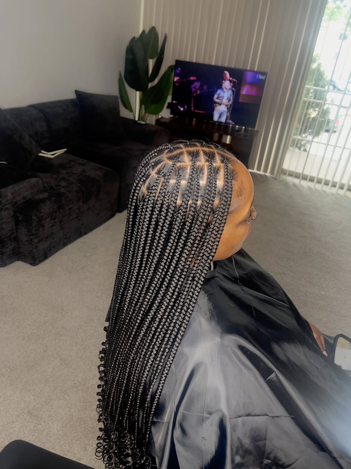Elegant Medium Knotless Braids With Curly Ends