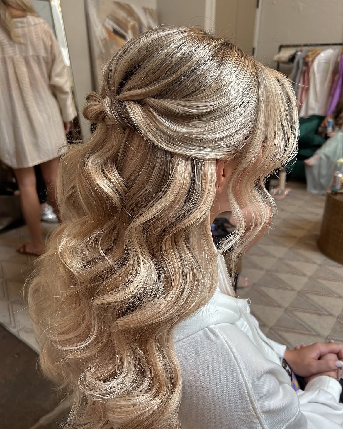 Elegant Twisted Half-Up Wedding Hairstyle