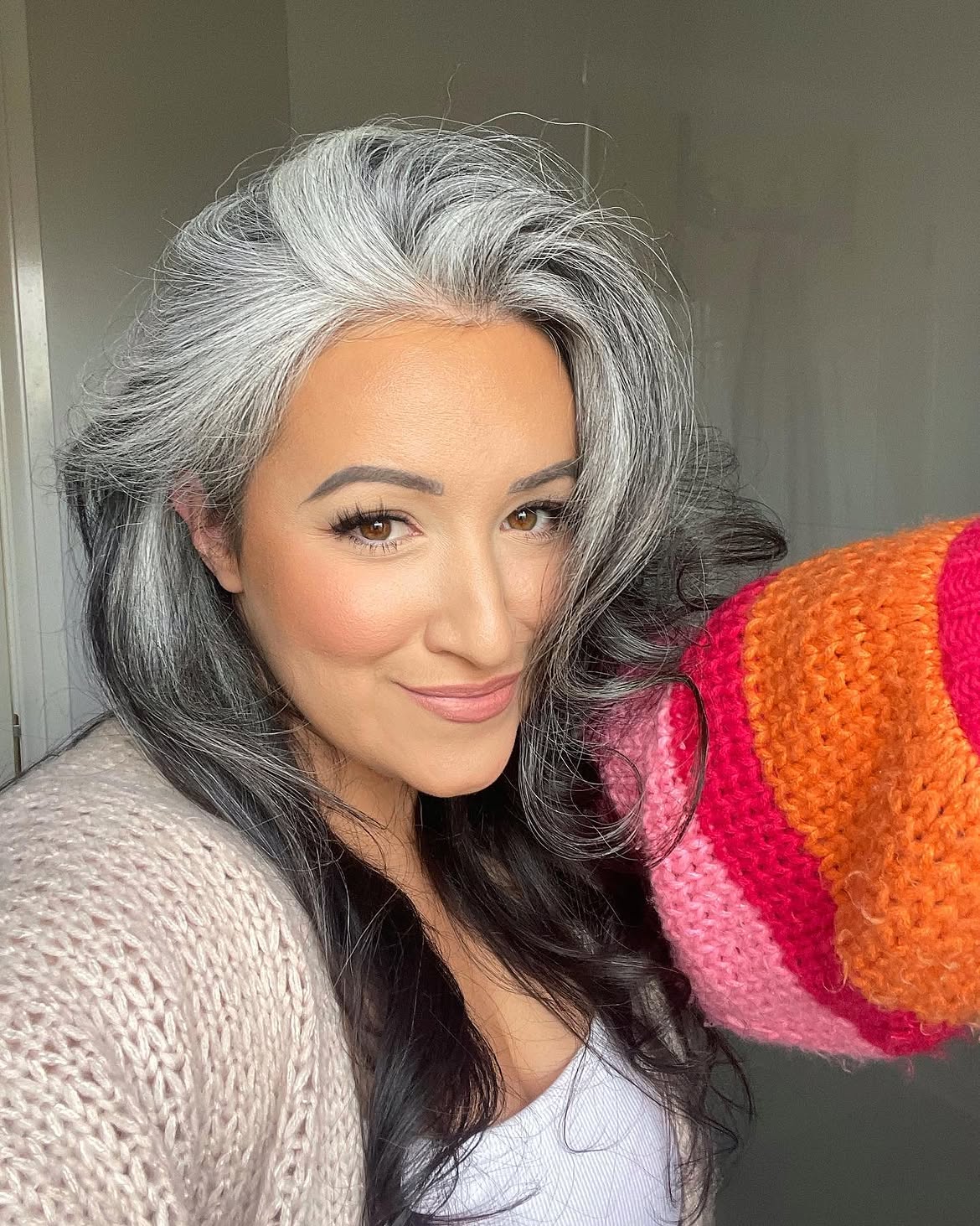 Embracing Natural Silver Streaks With Soft Waves