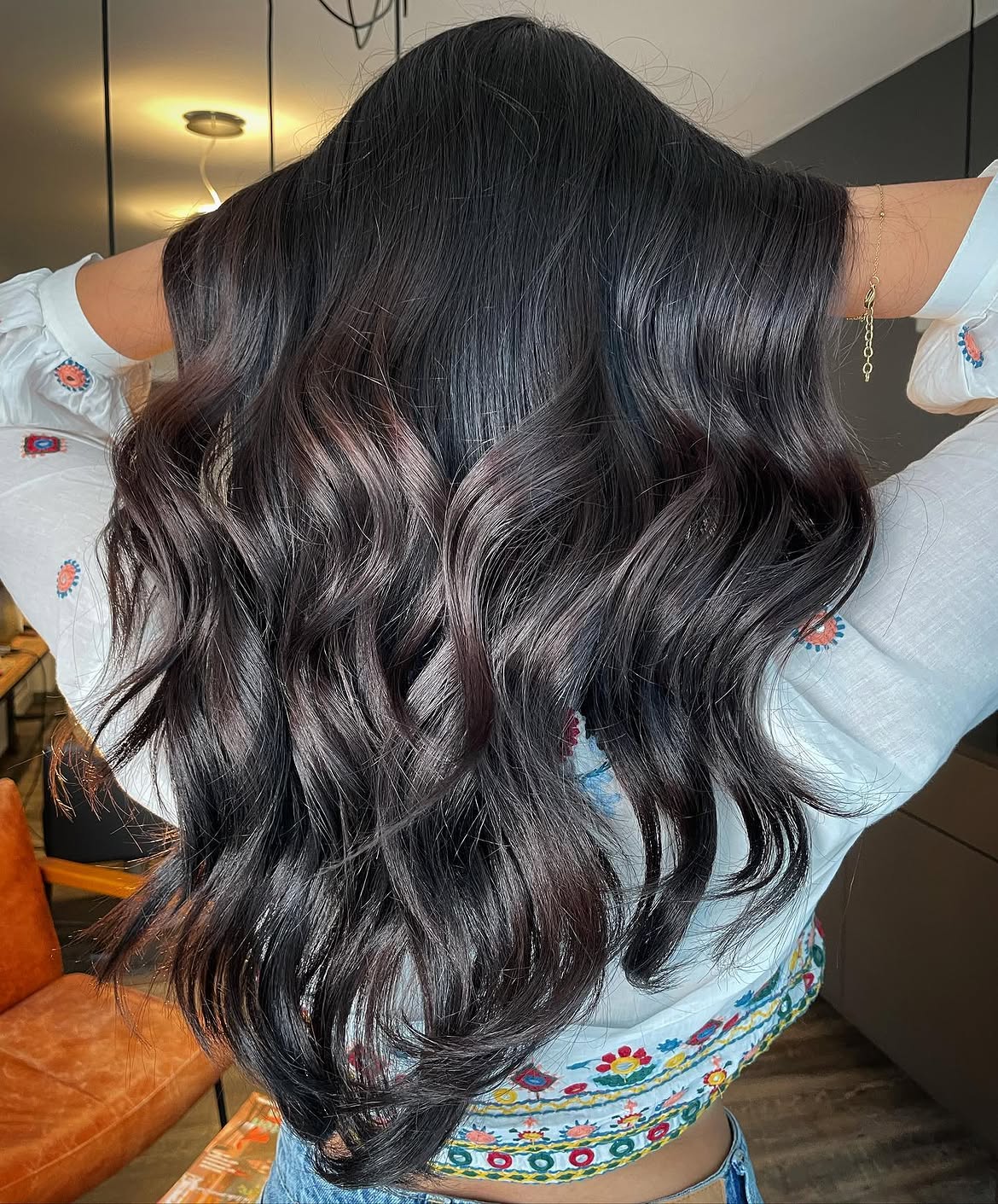 Espresso Brown Balayage With Subtle Red Undertones