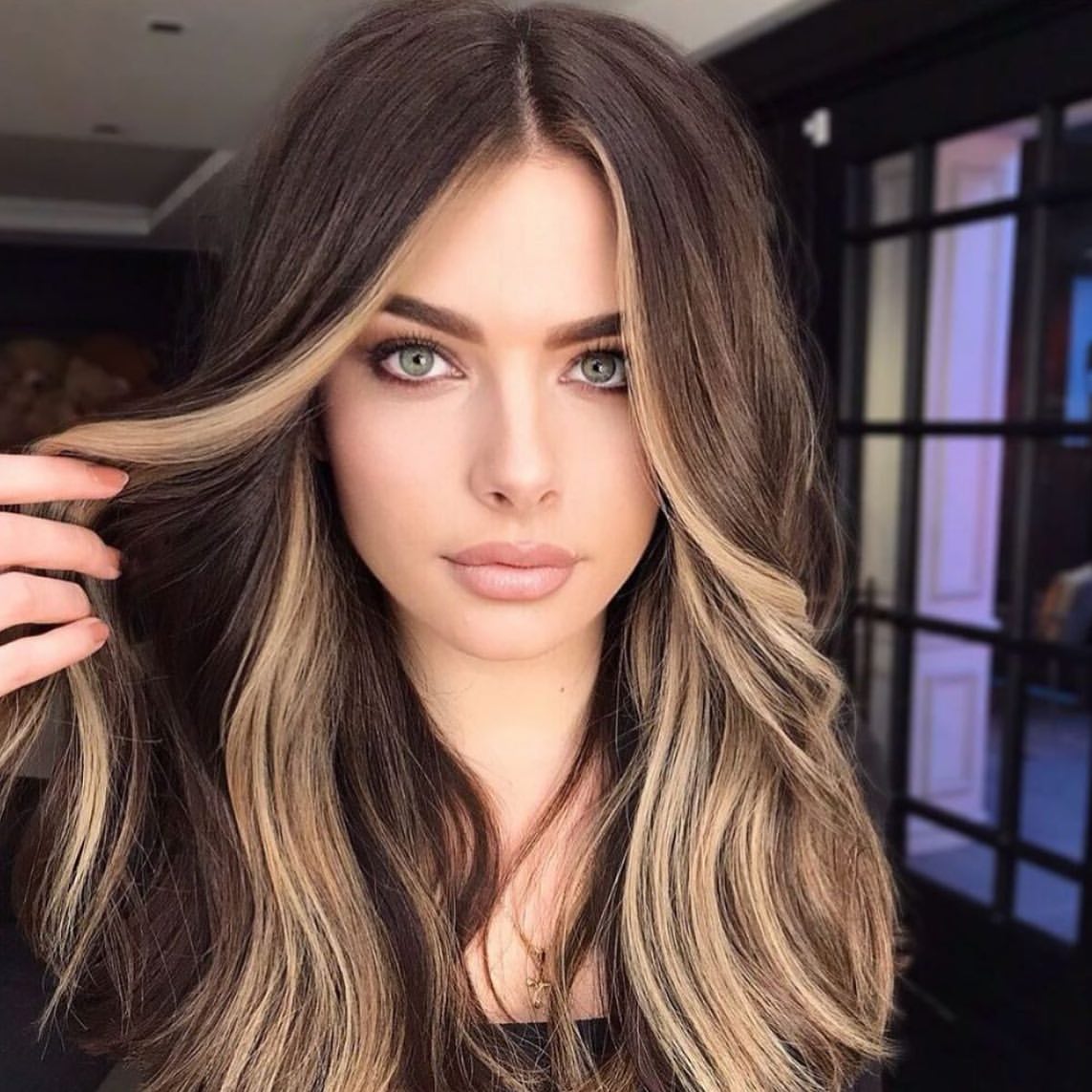 Espresso Hair With Bright Blonde Money Piece