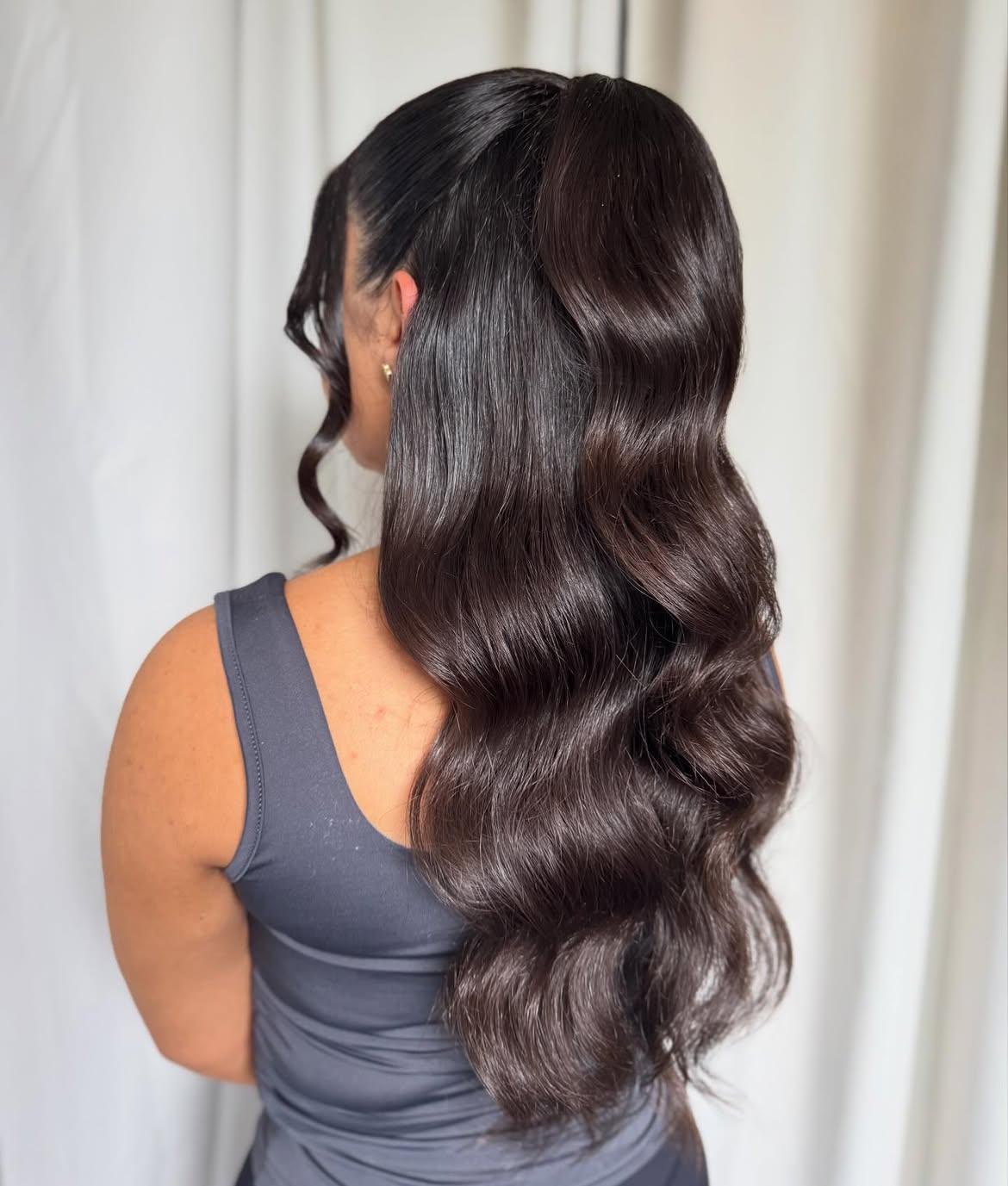 Glamorous Half Up Half Down Voluminous Waves