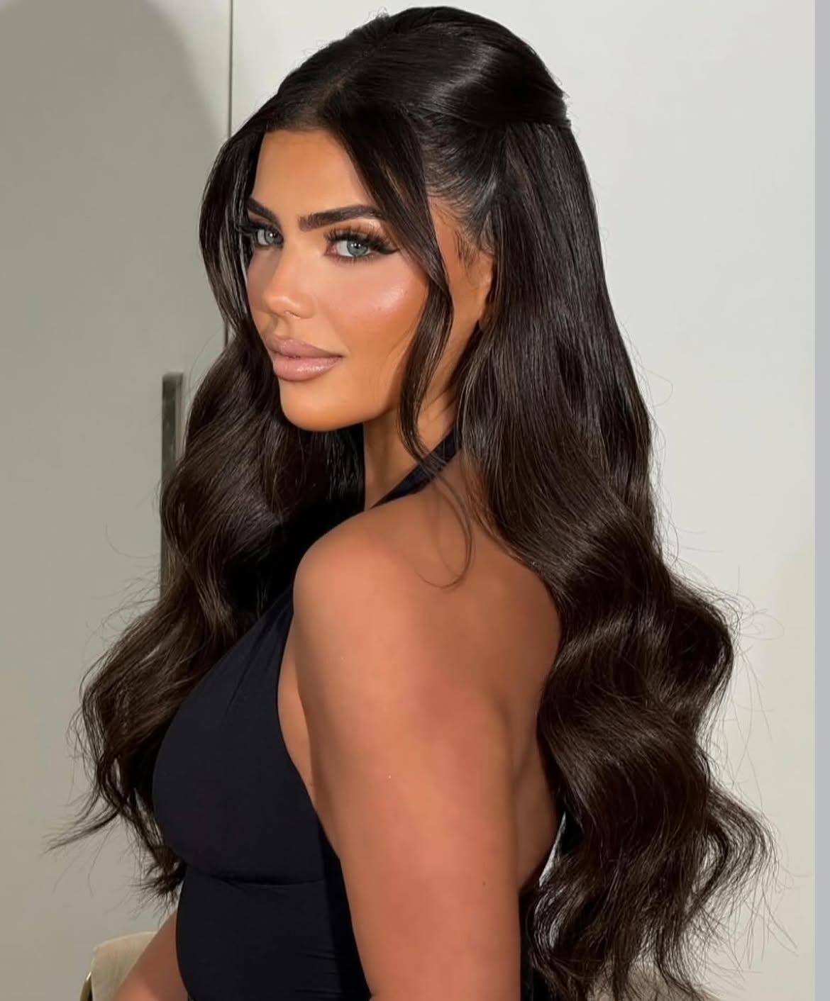 Glamorous Half Up Half Down Waves