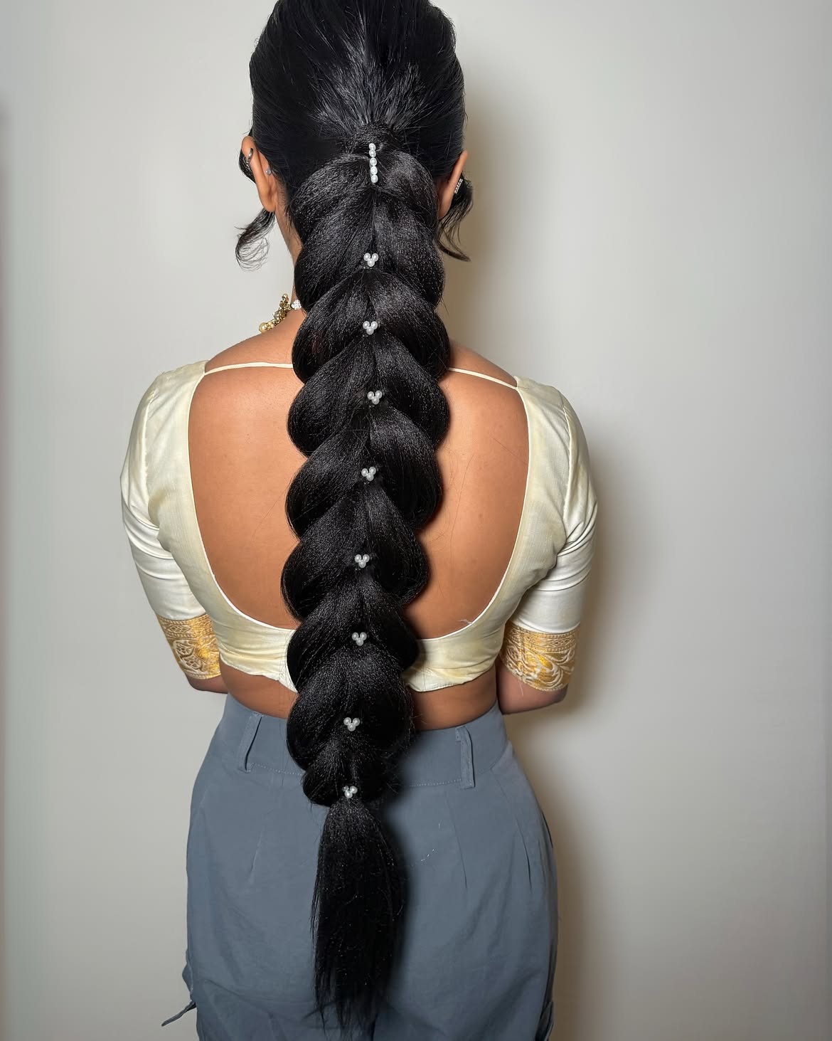 Glamorous Pearl Embellished Fishtail Braid