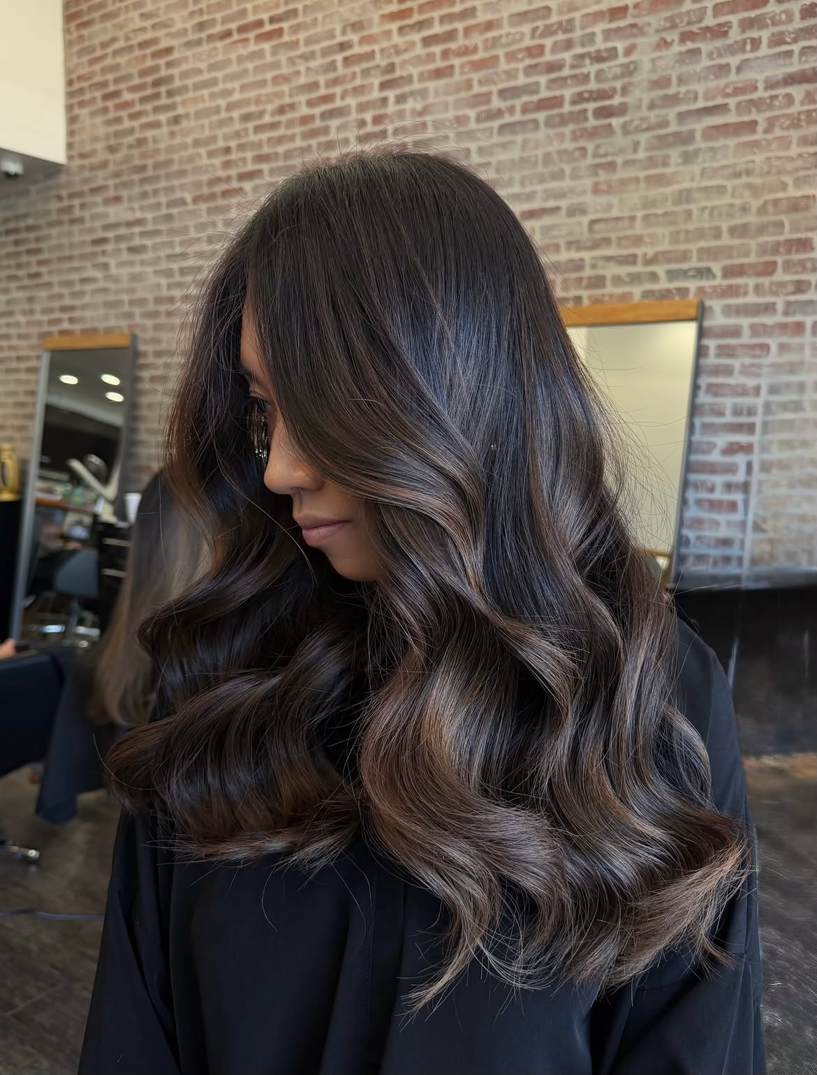 Glossy Espresso Waves With Subtle Caramel Dimension