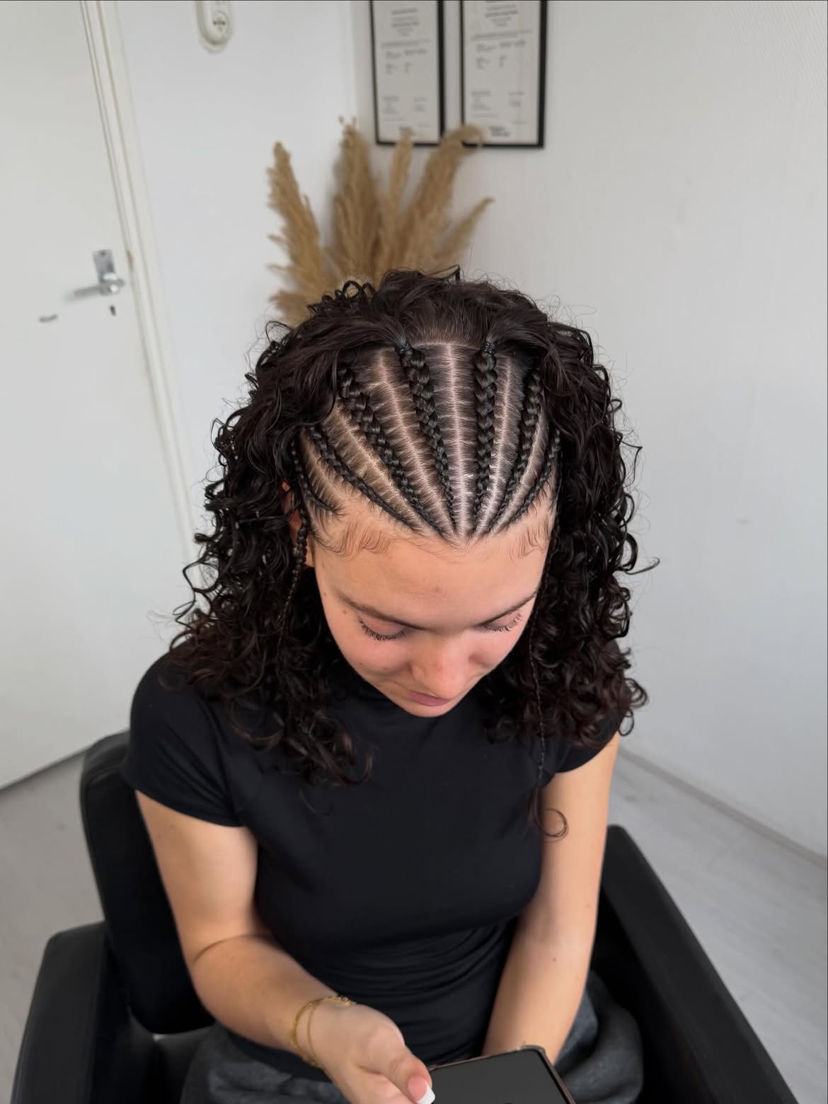 Half Up Cornrow Braids On Curly Hair