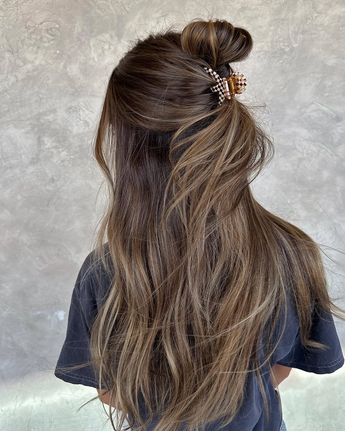 Half-Up Double Bun With Textured Waves