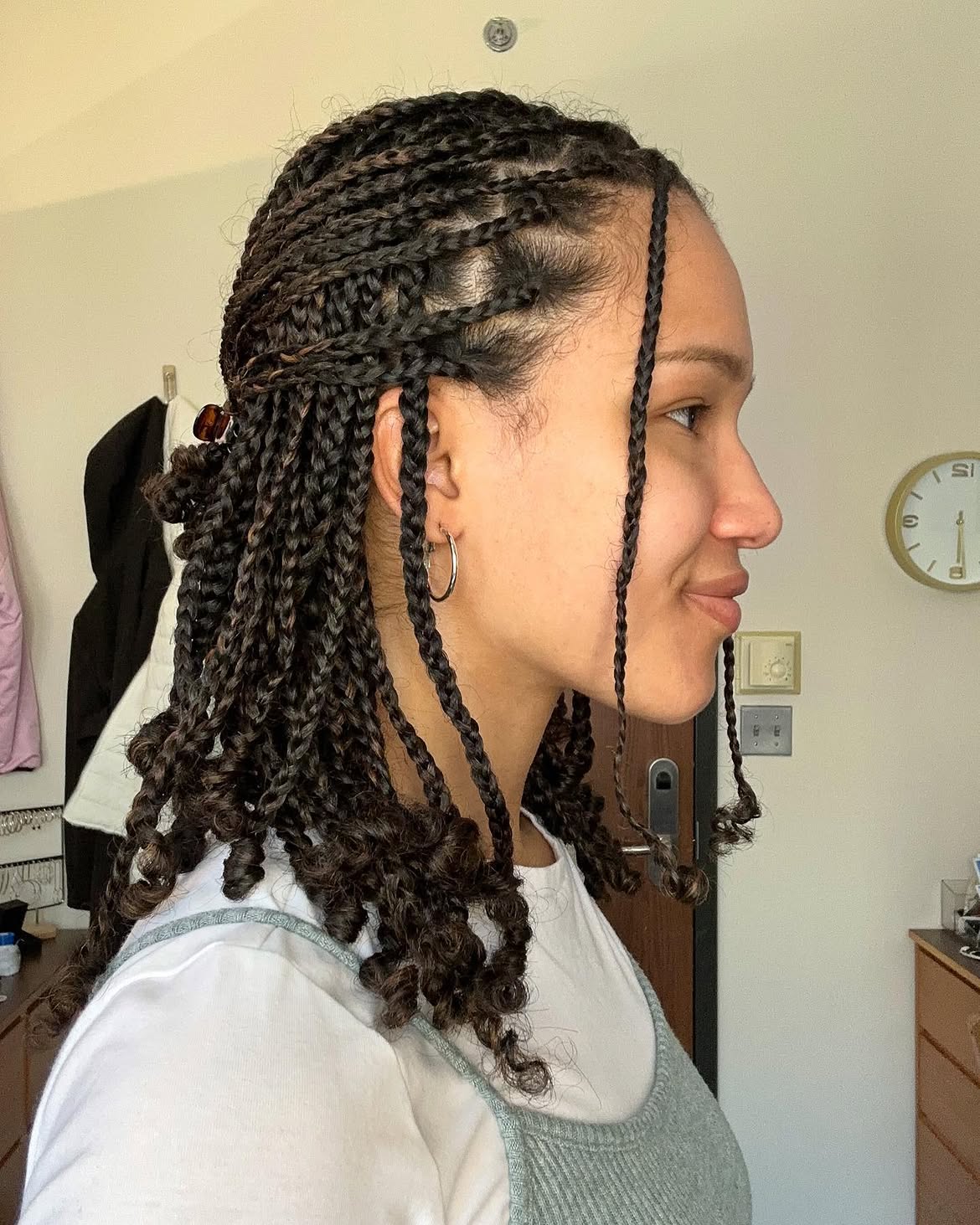 Half Up Half Down Braided Style With Curly Ends