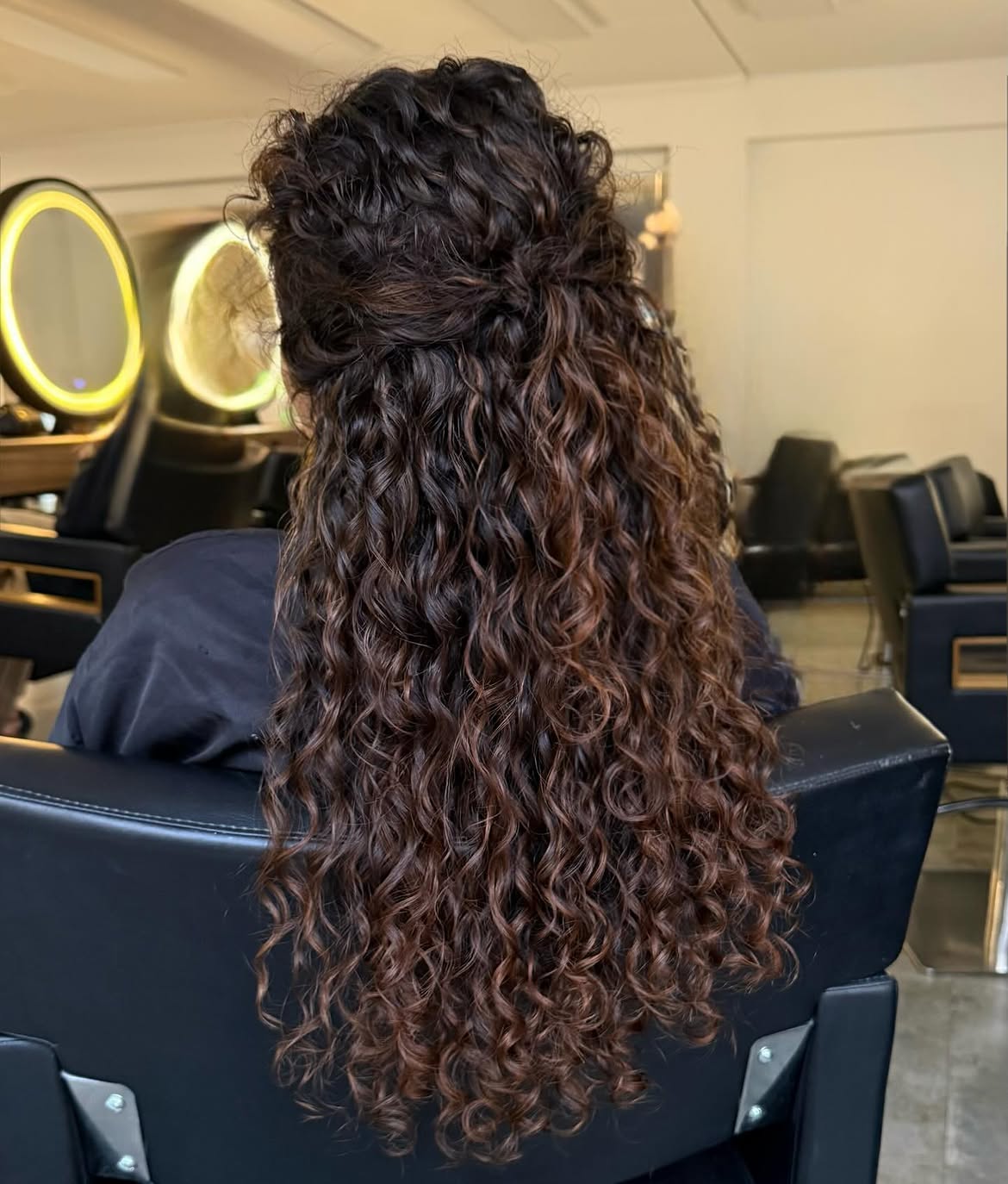 Half Up Half Down Curly Brunette Style