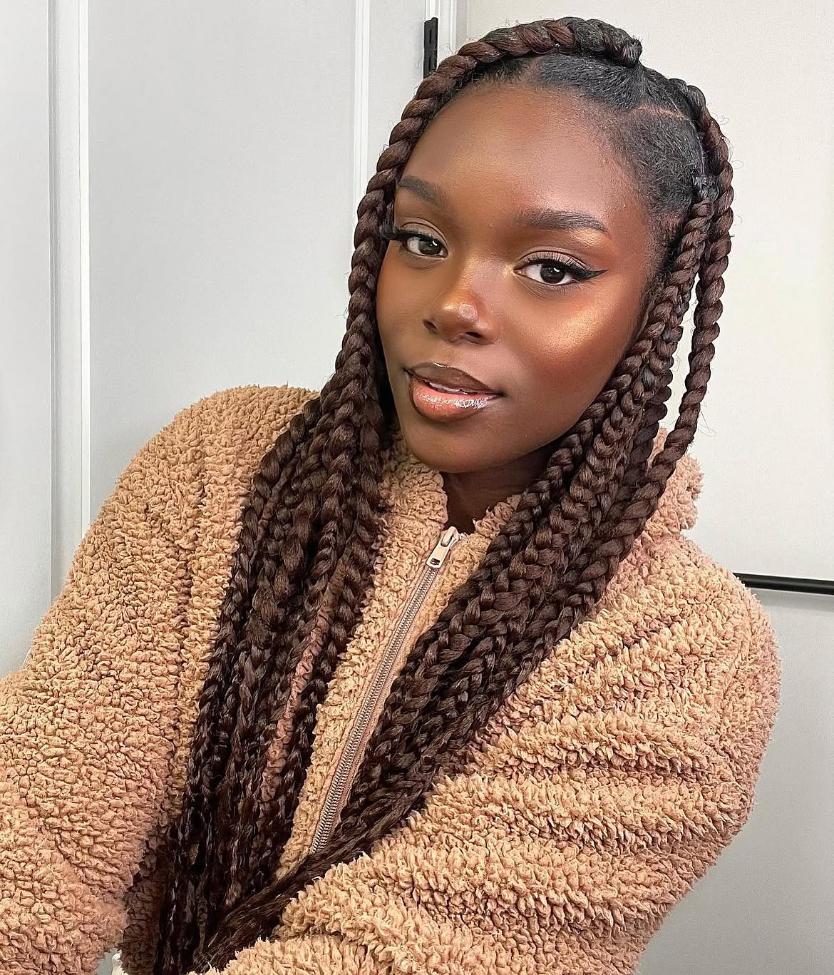 Half Up Jumbo Goddess Box Braids