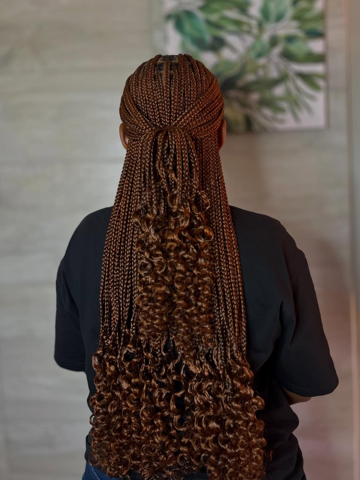 Half-Up Knotless Braids With Curly Ends
