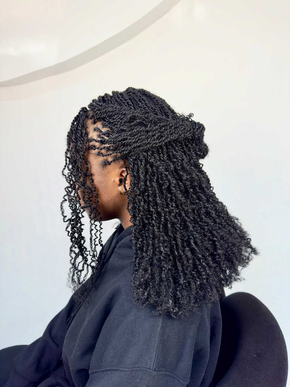Half Up Mini Twist Style With Curly Ends