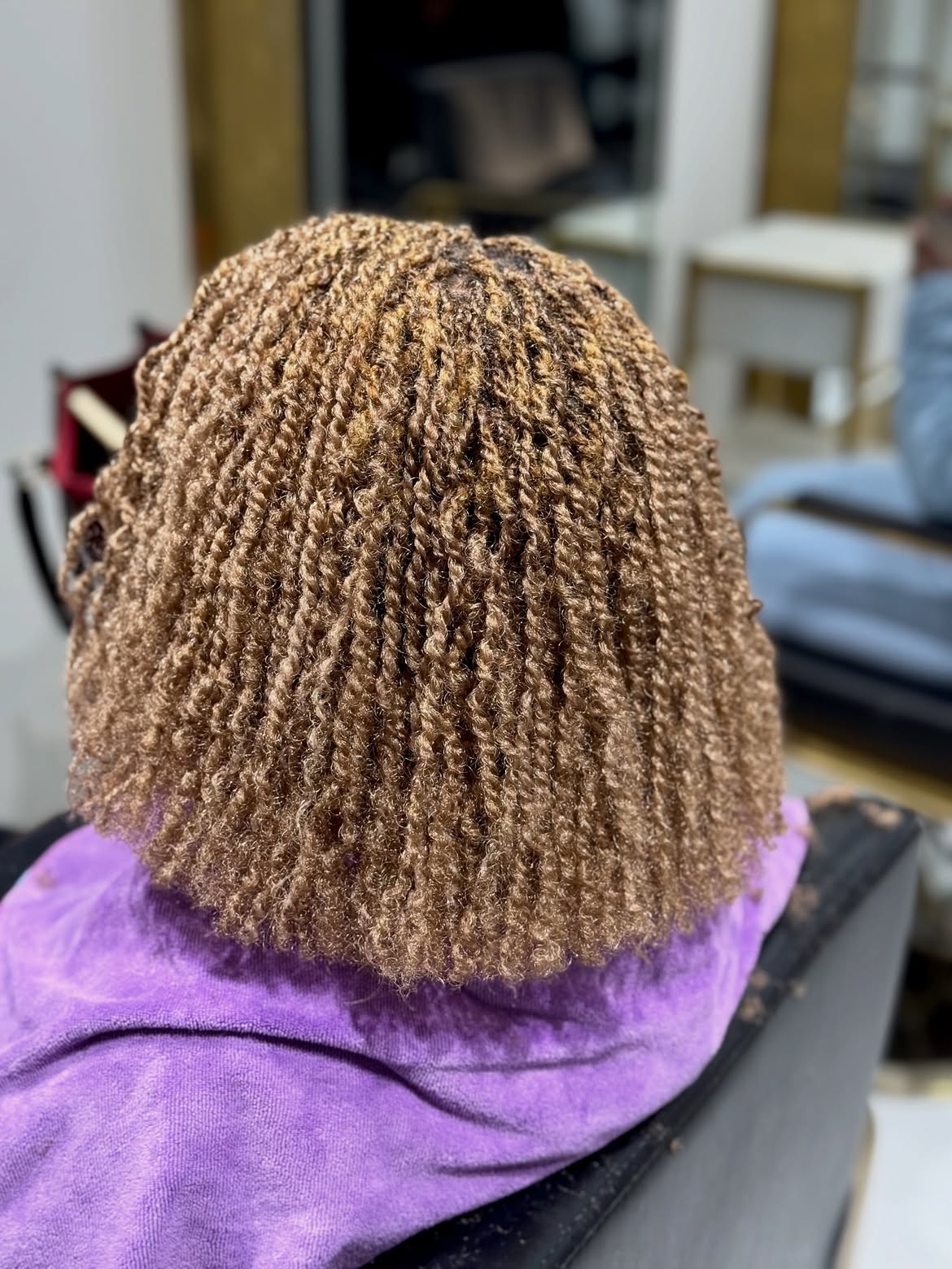 Honey Blonde Mini Twists Bob Hairstyle