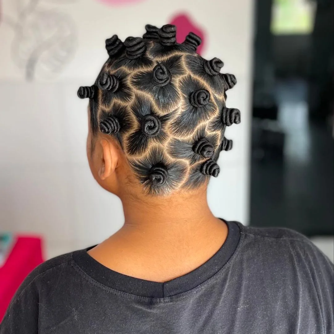 Intricate Bantu Knots With Defined Parts