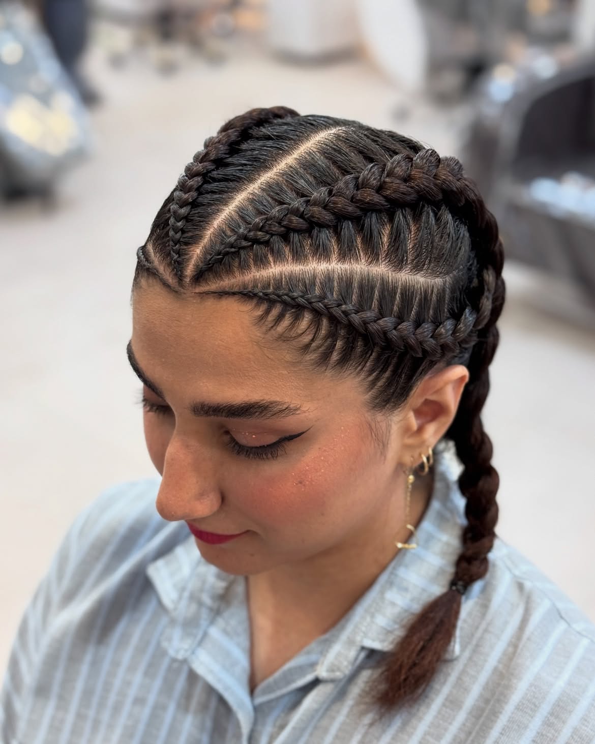 Intricate Multiple Cornrow Braids For Long Hair