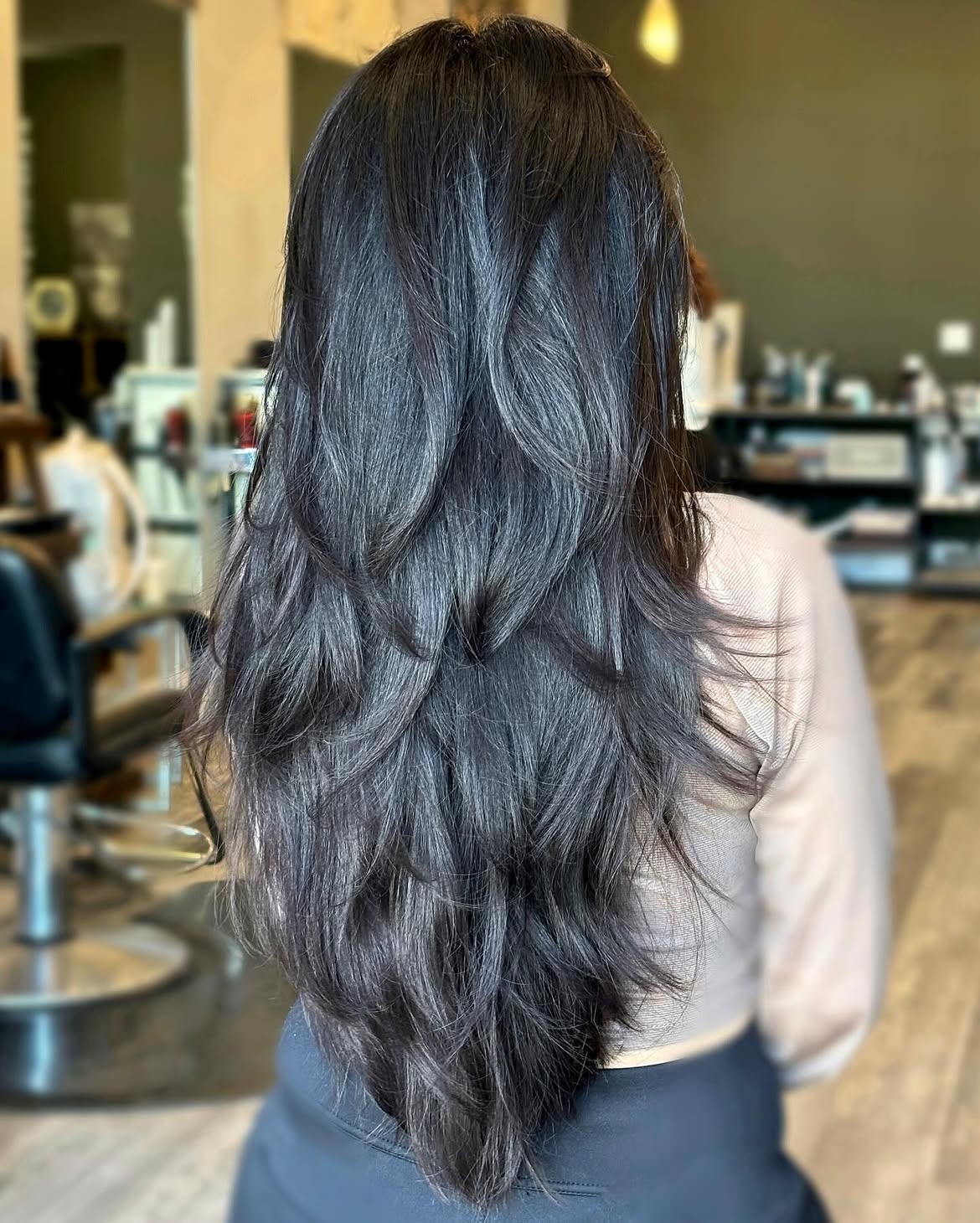 Long Dimensional Butterfly Cut In Espresso Brown