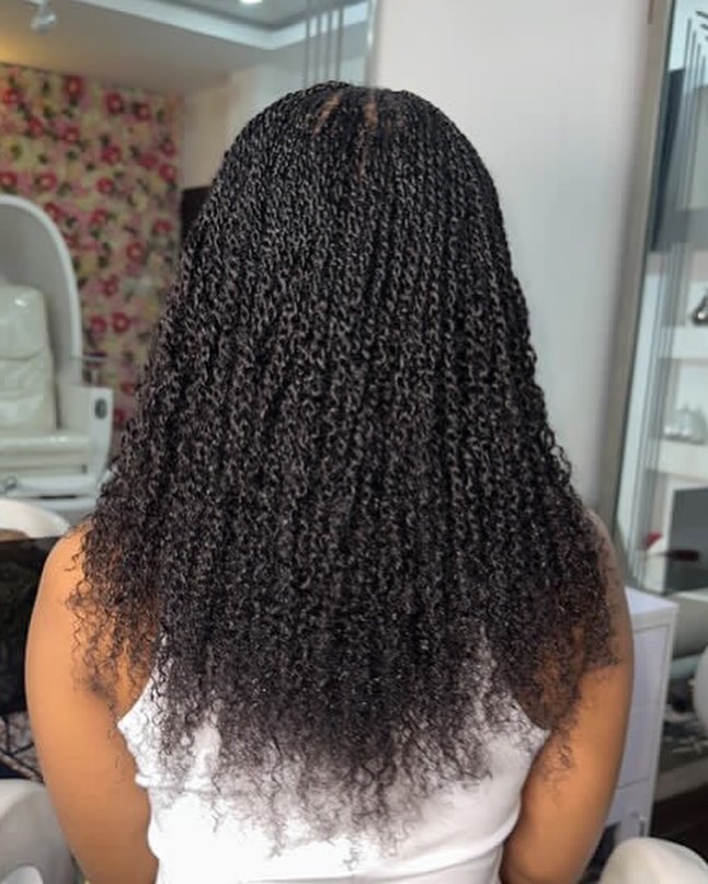 Long Jet Black Defined Mini Twists