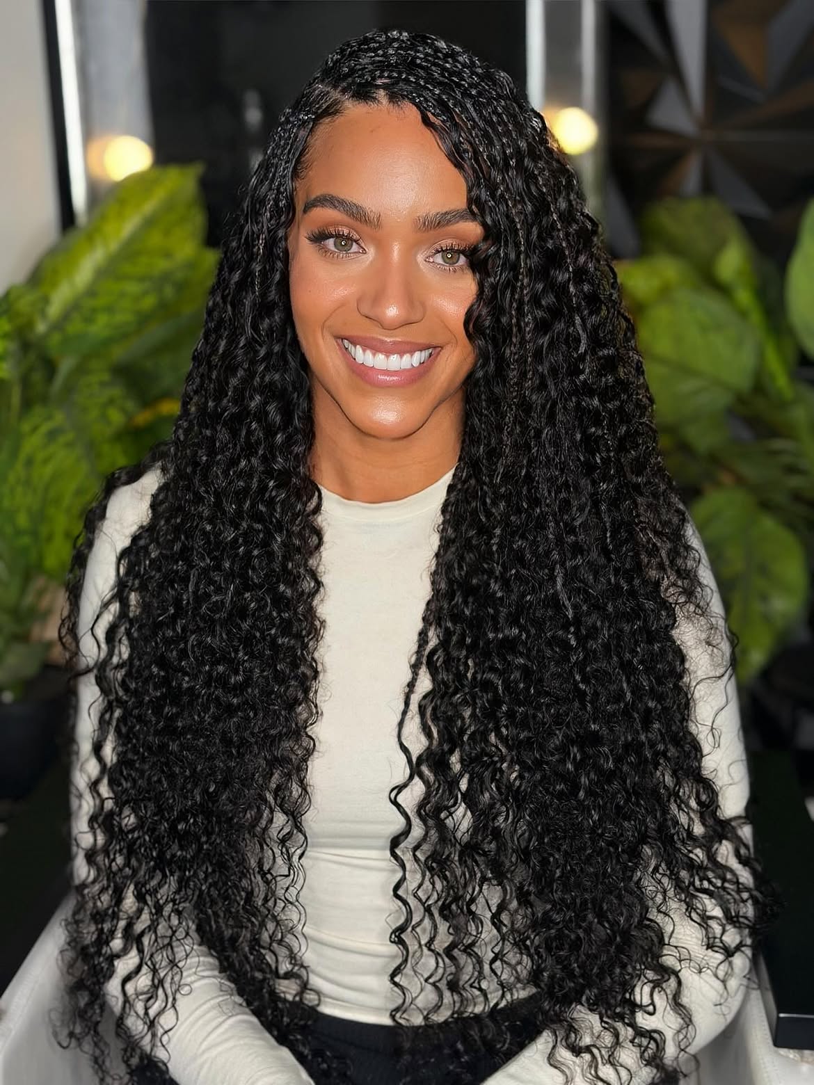 Long Jet Black Micro Knotless Braids