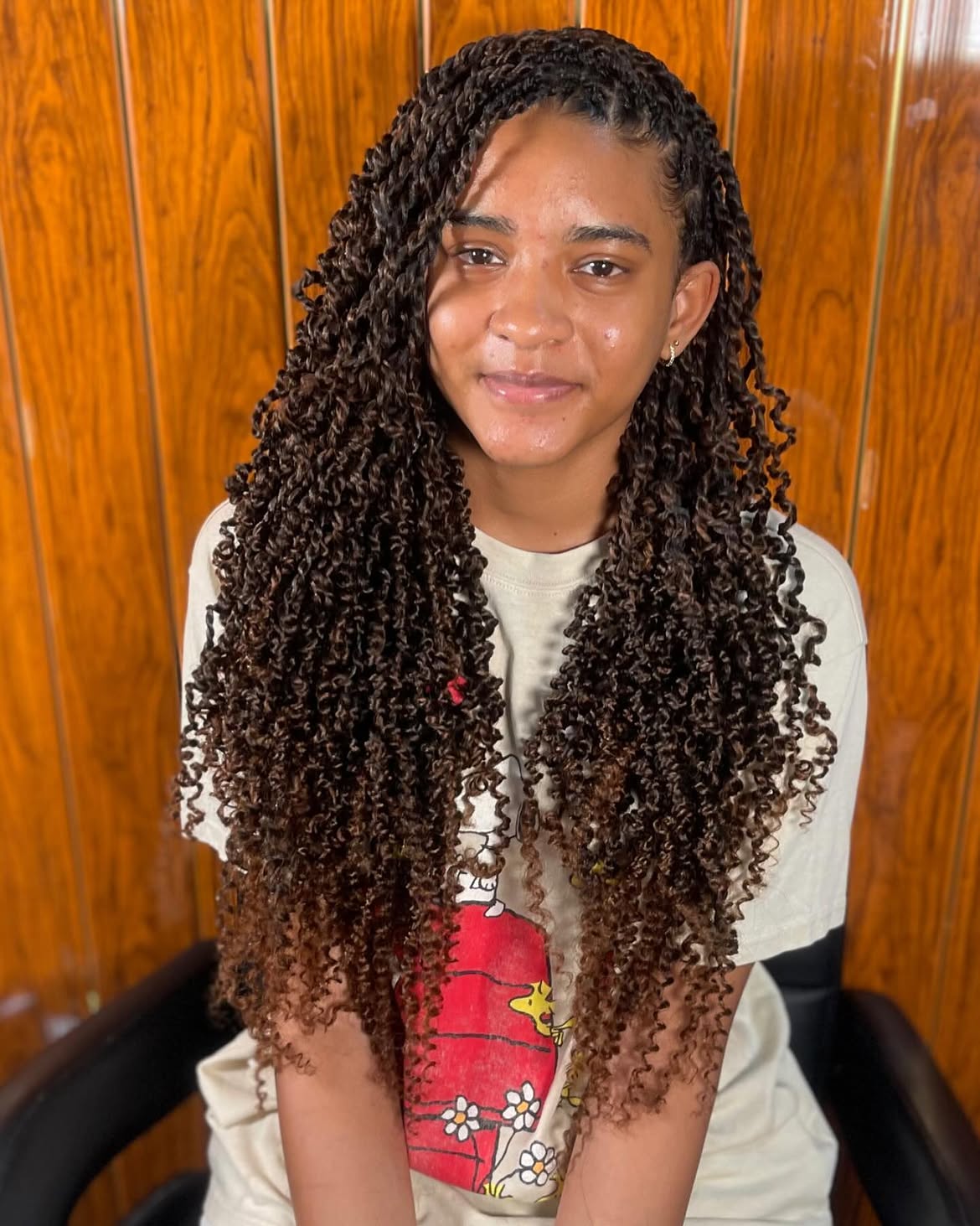 Long Waist Length Passion Twists With Dimensional Brown Highlights