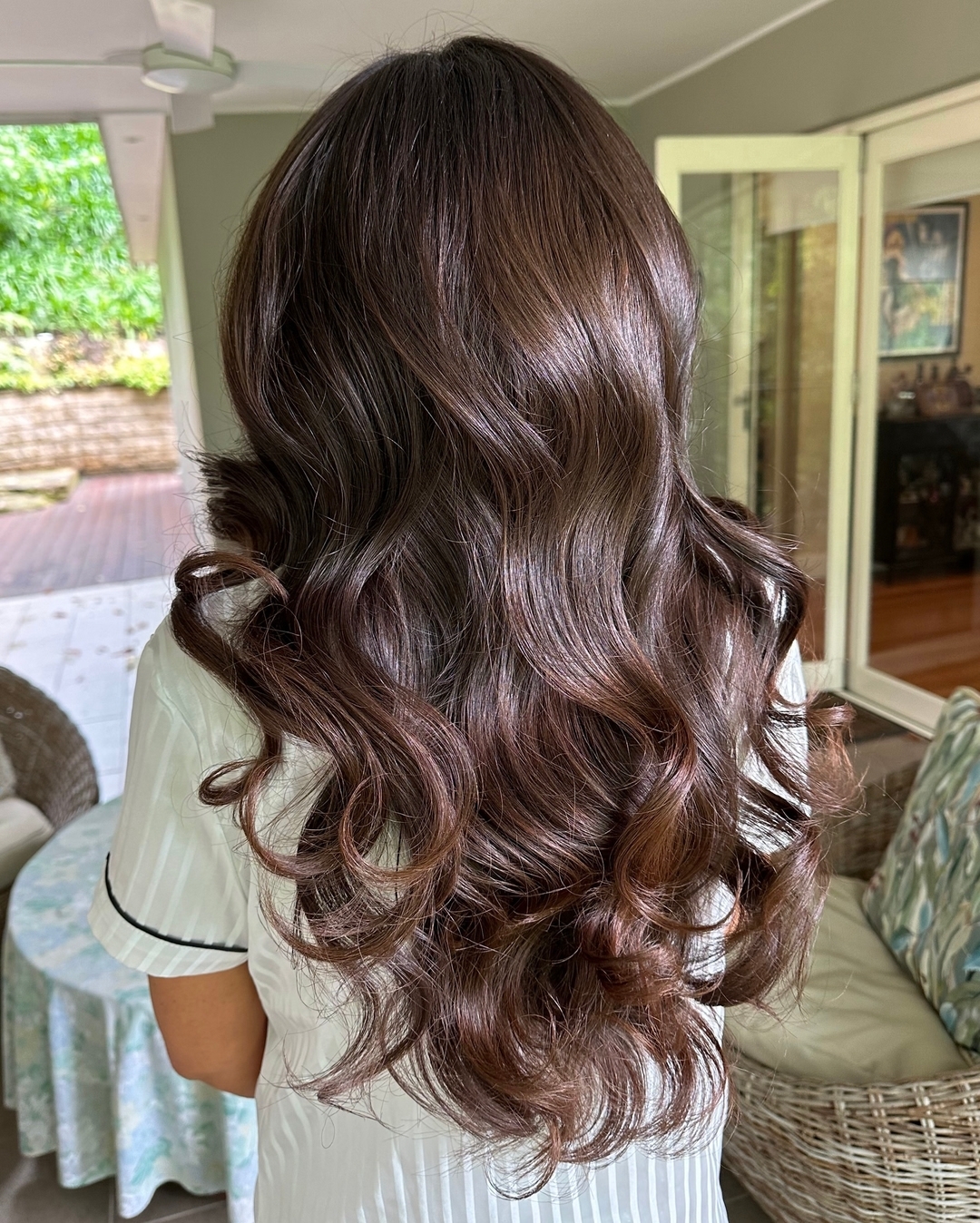 Luxurious Chocolate Brown Waves On Long Hair