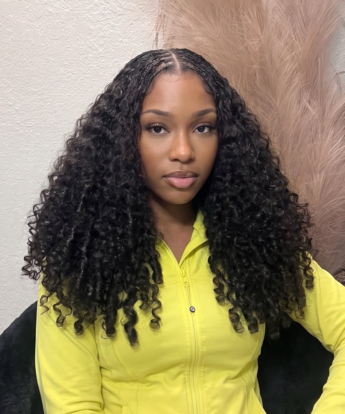 Micro Knot Braids With Voluminous Curly Texture