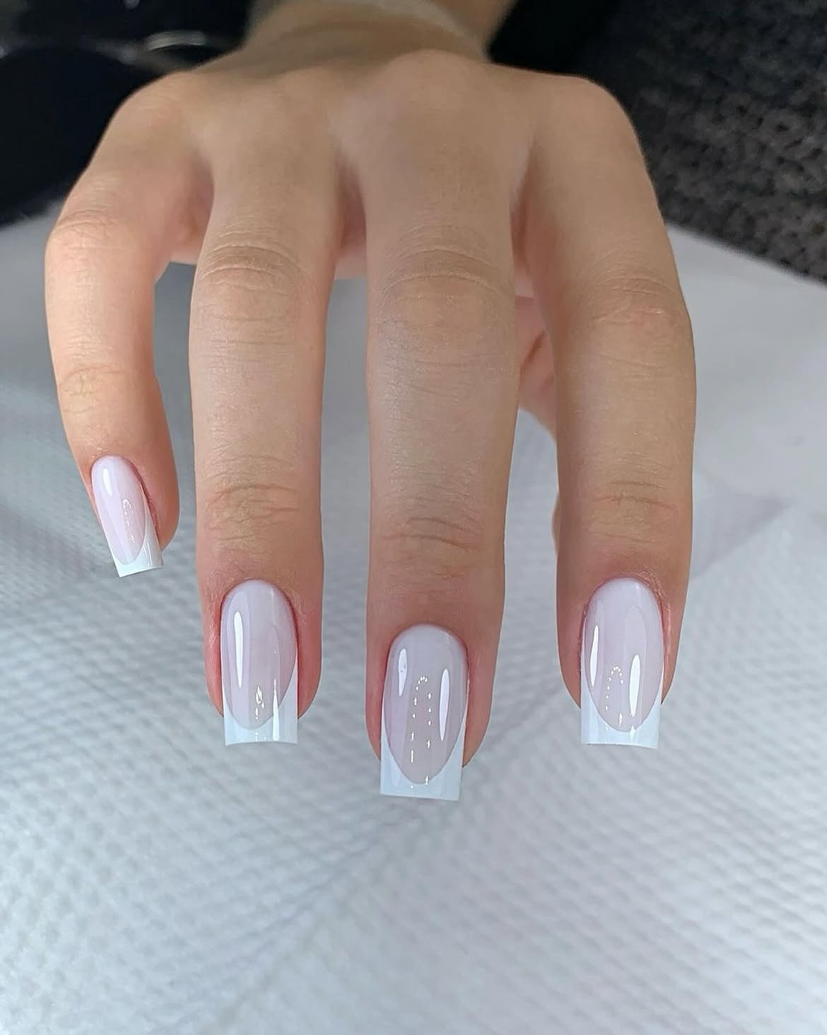 Modern Milky White French Tip Nails