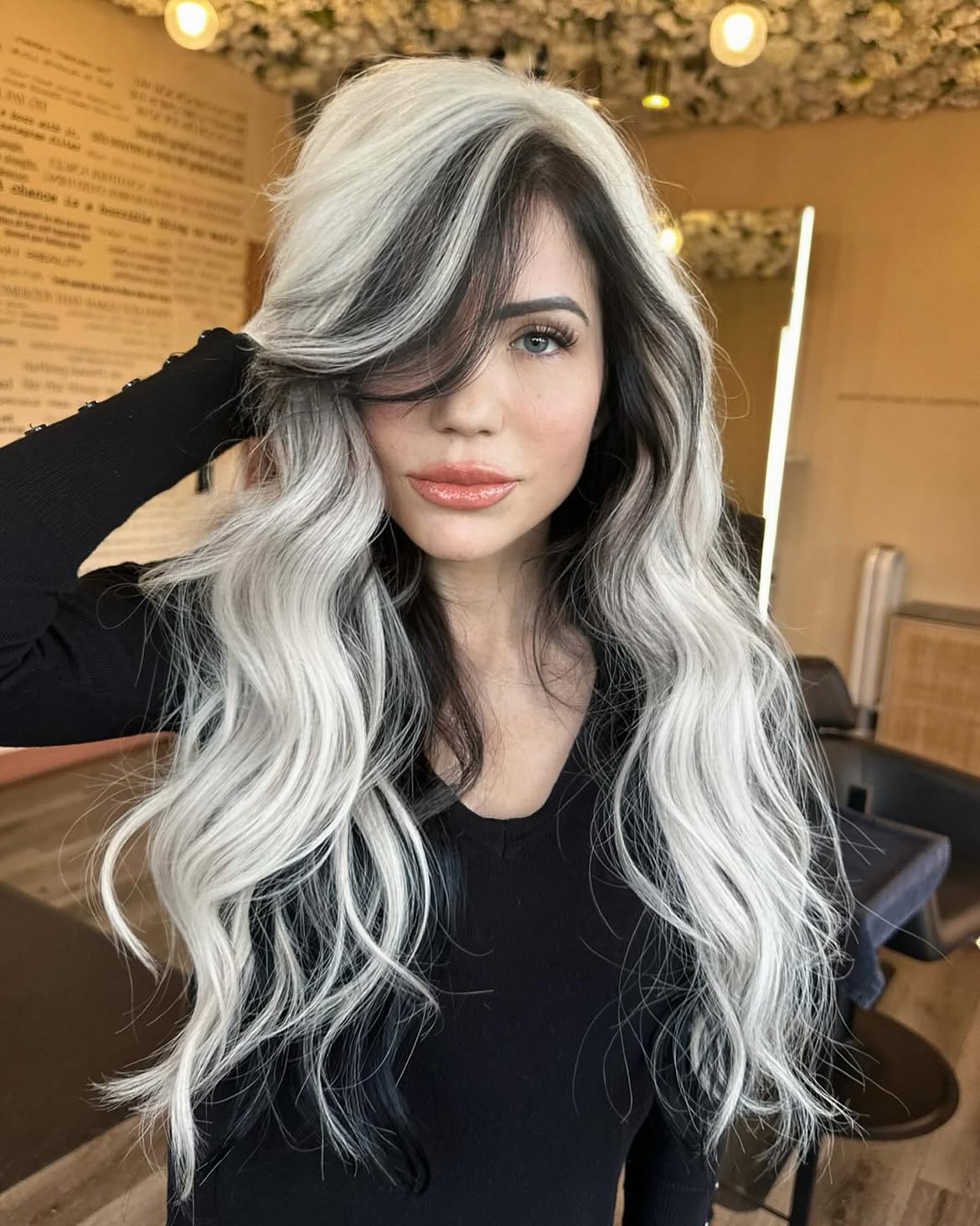 Monochrome Contrast Black and Blonde Waves