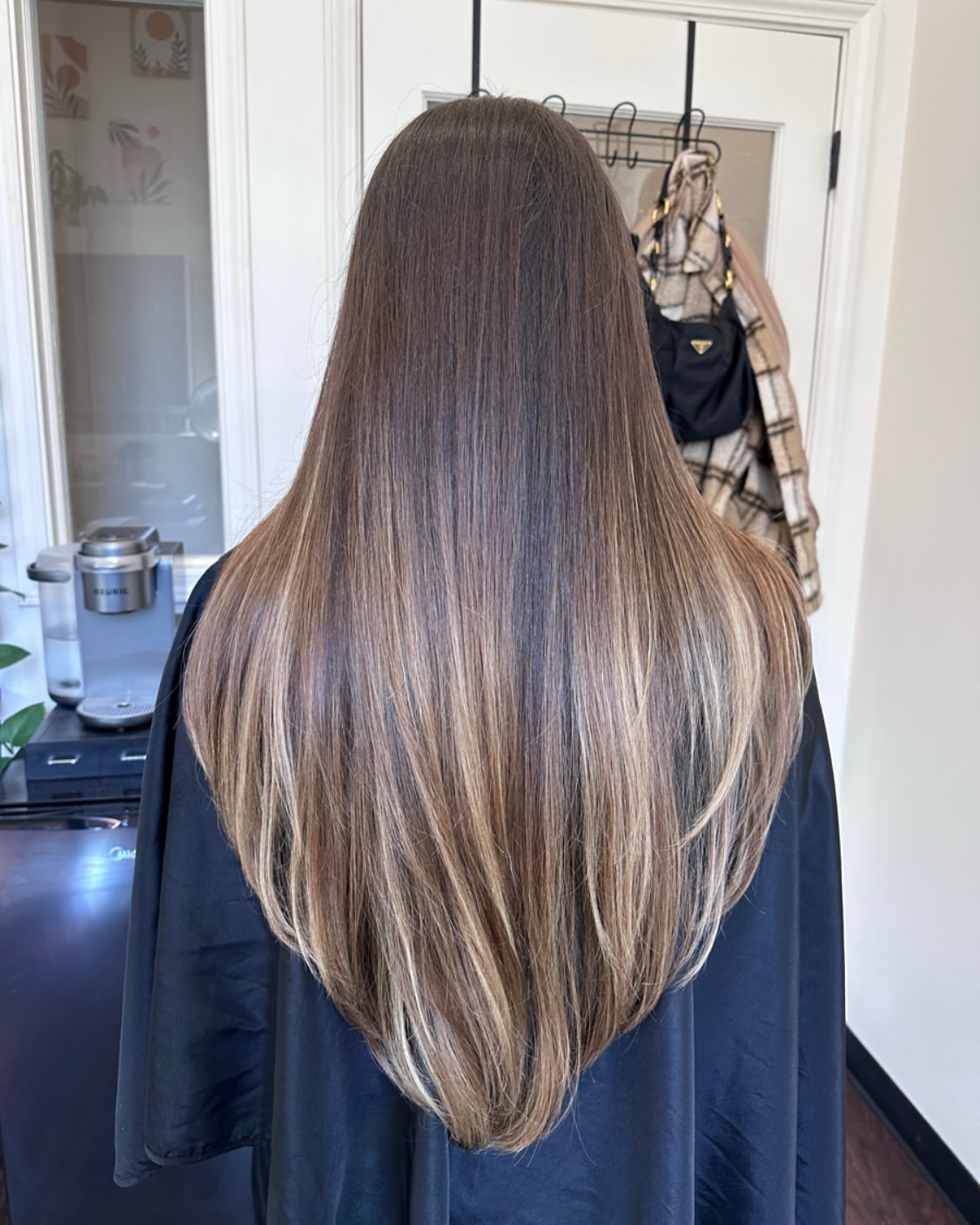 Mushroom Brown Balayage With Subtle Face Framing