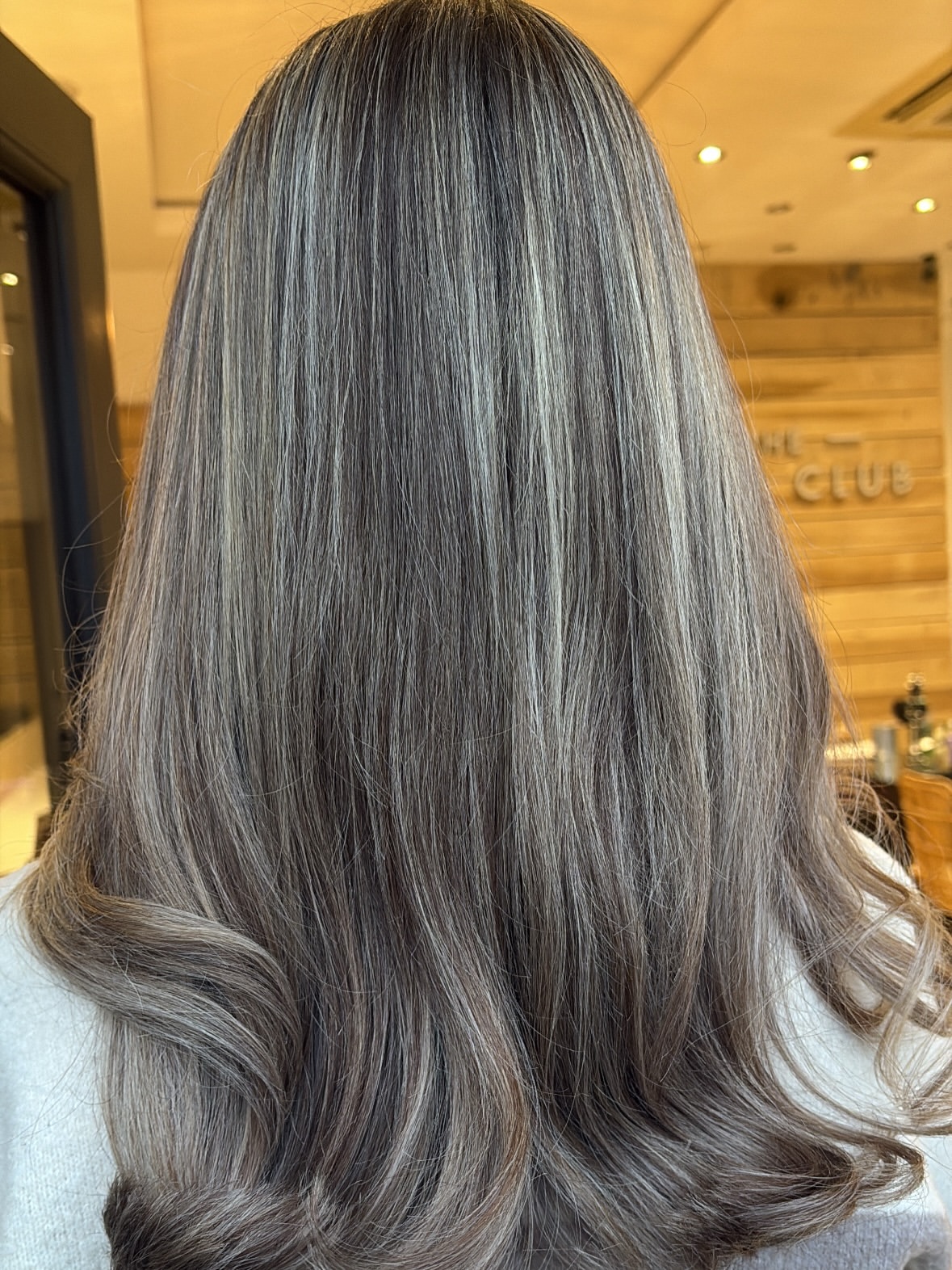 Natural Grey Blending With Ashy Blonde Highlights