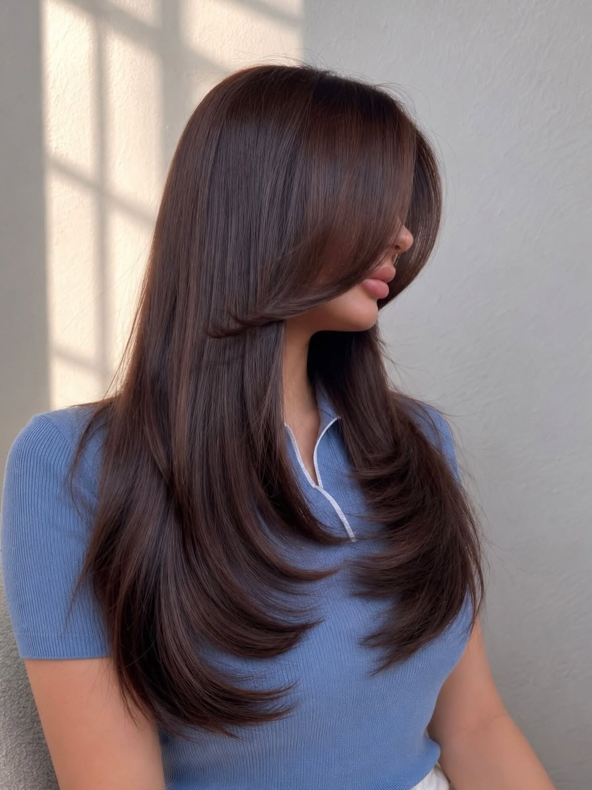 Polished Brunette Layers With Soft Face Framing