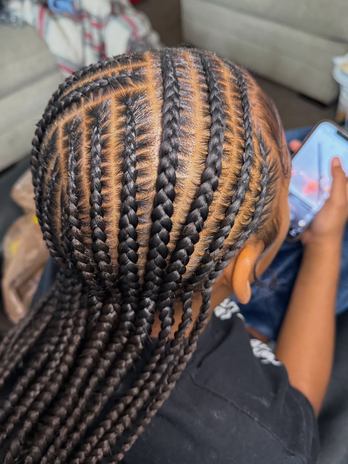 Precise Straight Back Cornrows On Natural Hair