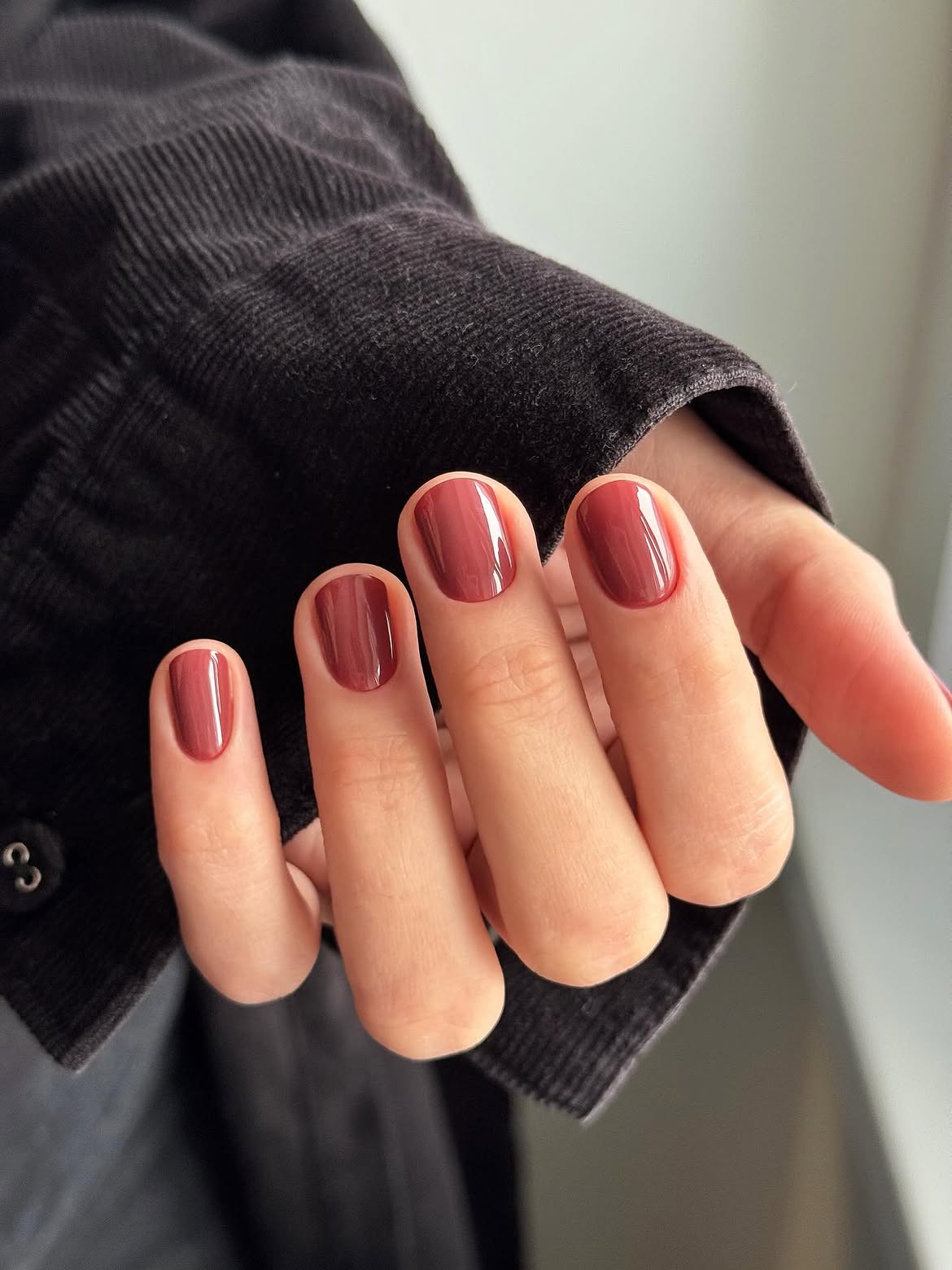 Rich Berry Creamy Glossy Short Nails