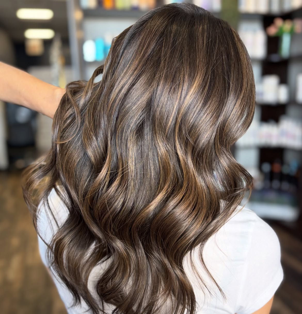 Rich Caramel Balayage With Soft Wavy Layers
