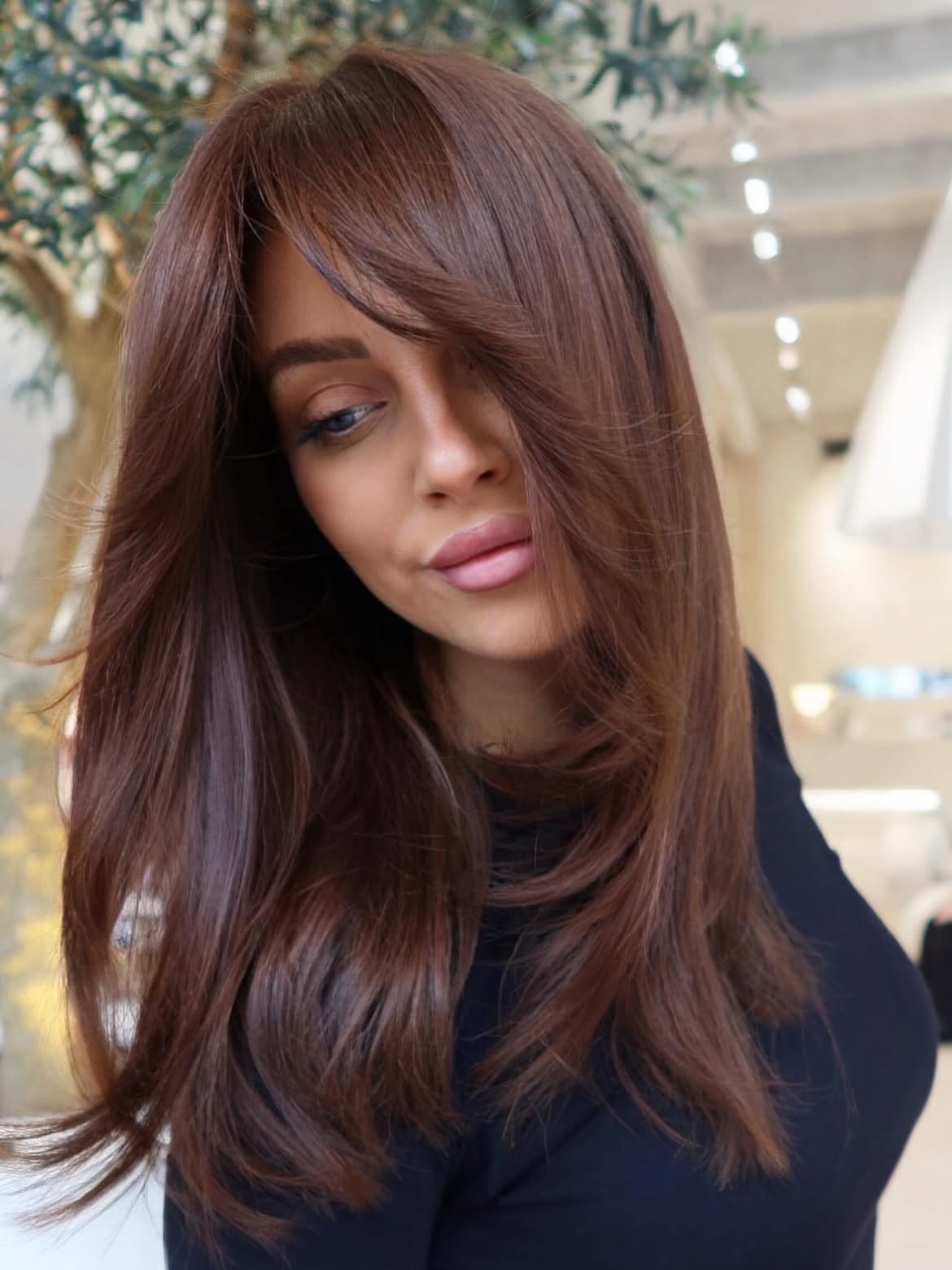 Rich Chocolate Brown Hair With Soft Layers