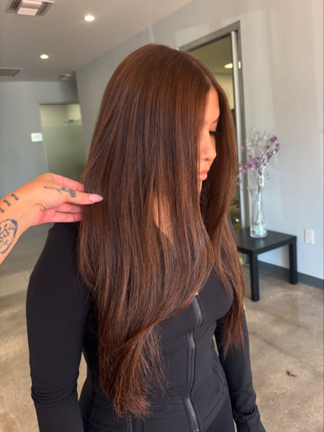 Rich Chocolate Brown Hair With Subtle Layers