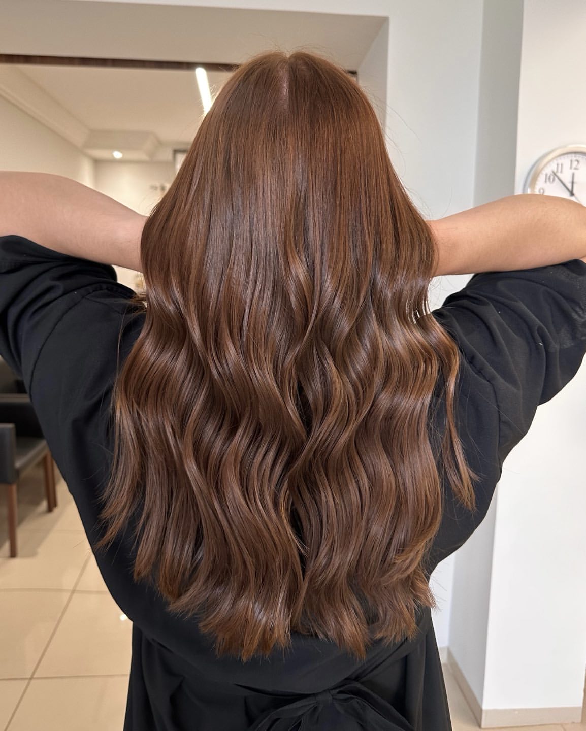 Rich Chocolate Brown Waves With Subtle Red Tones