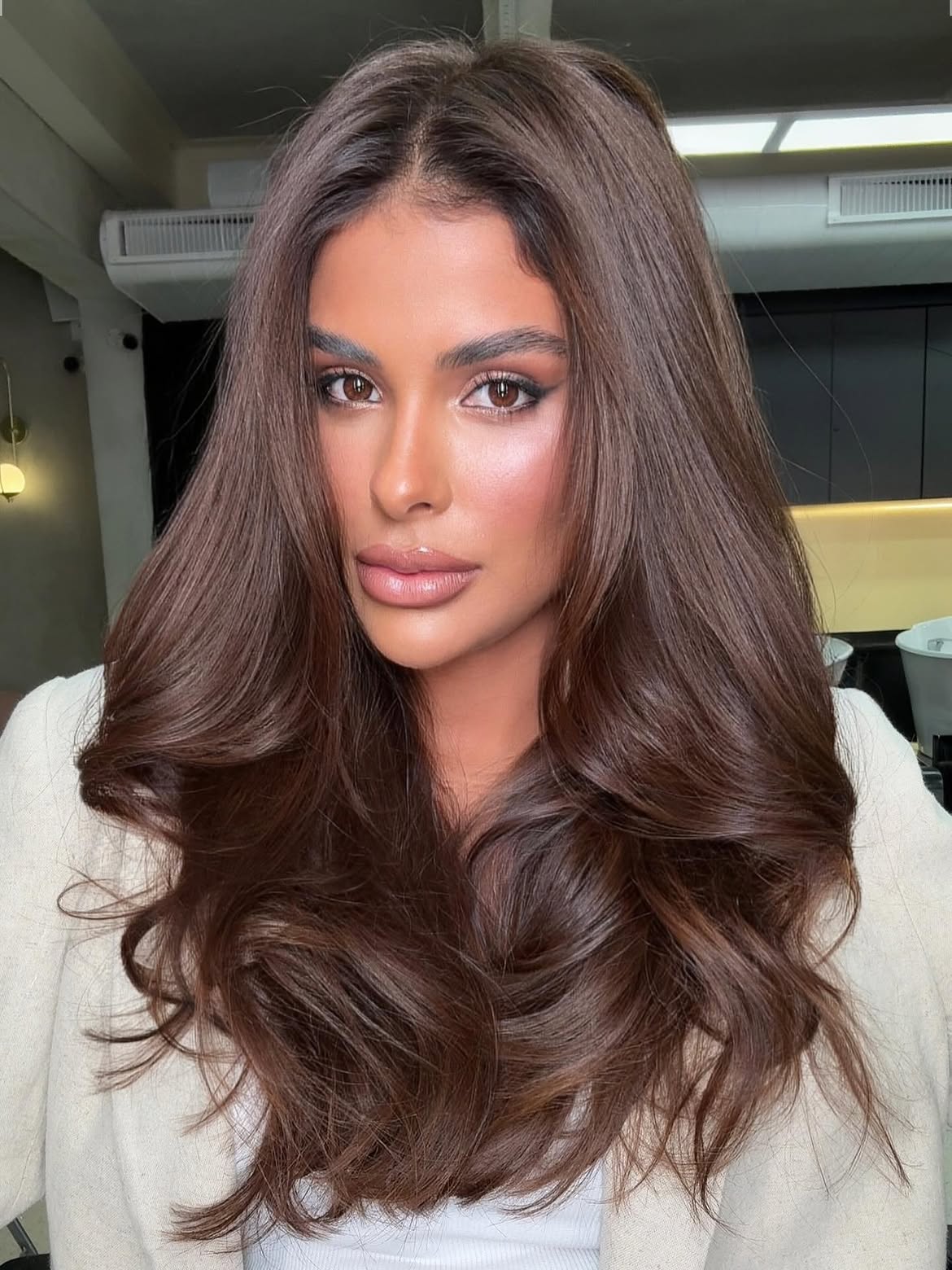Rich Chocolate Brown Waves With Voluminous Layers