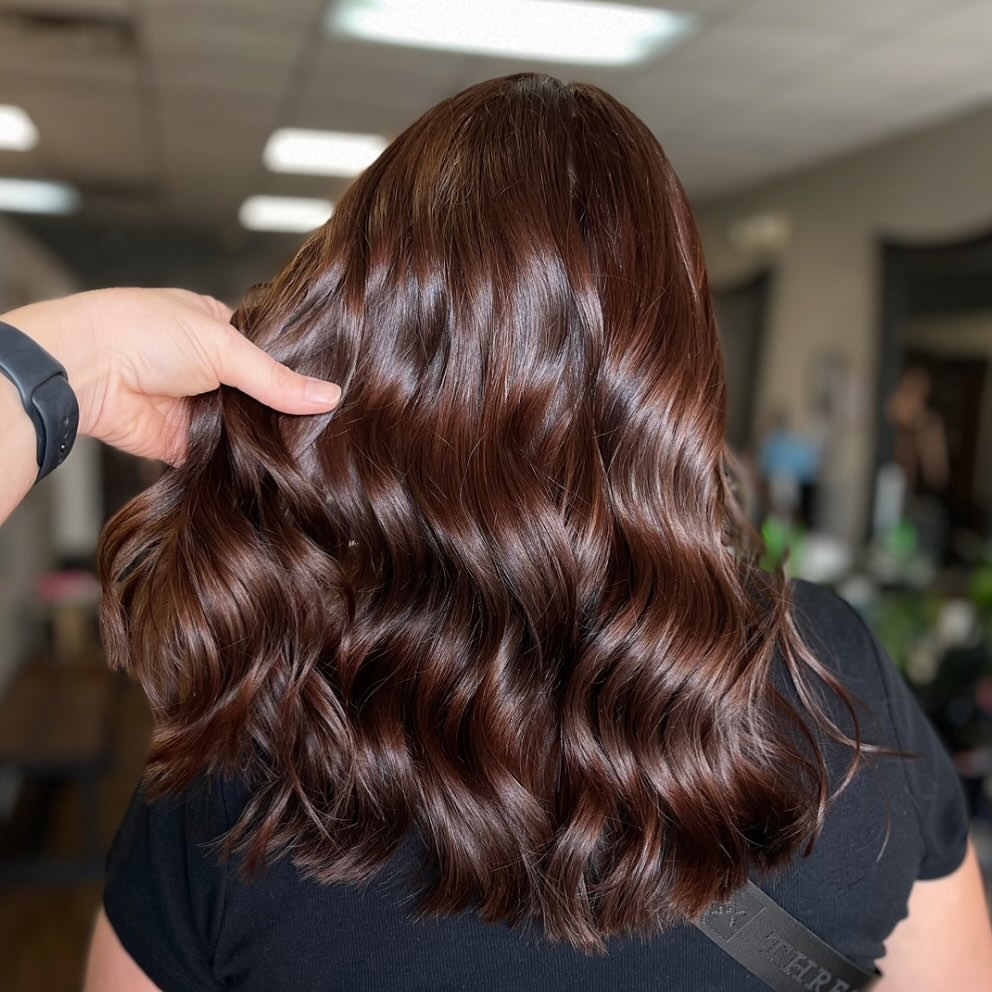 Rich Chocolate Brown With Loose Waves