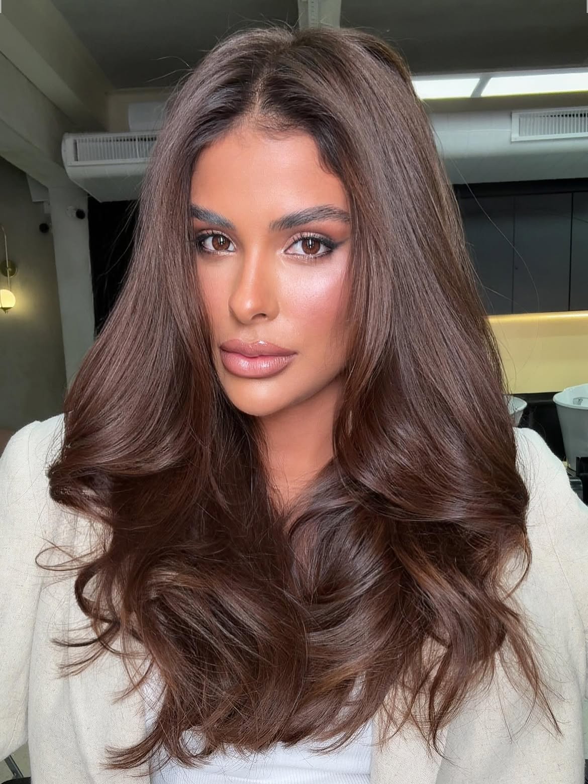 Rich Chocolate Brown With Subtle Face-Framing Layers