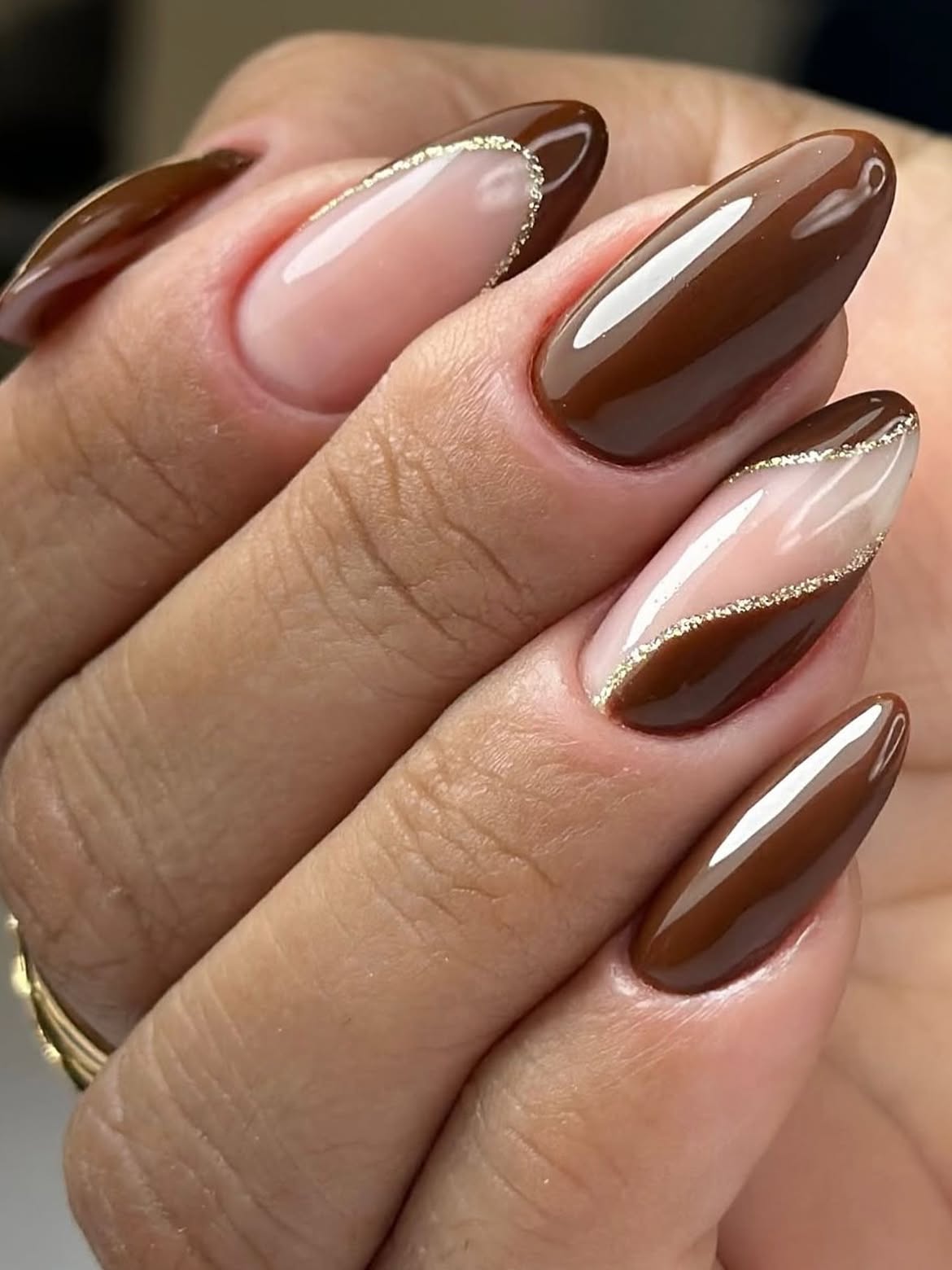Rich Chocolate French With Gold Glitter Accent