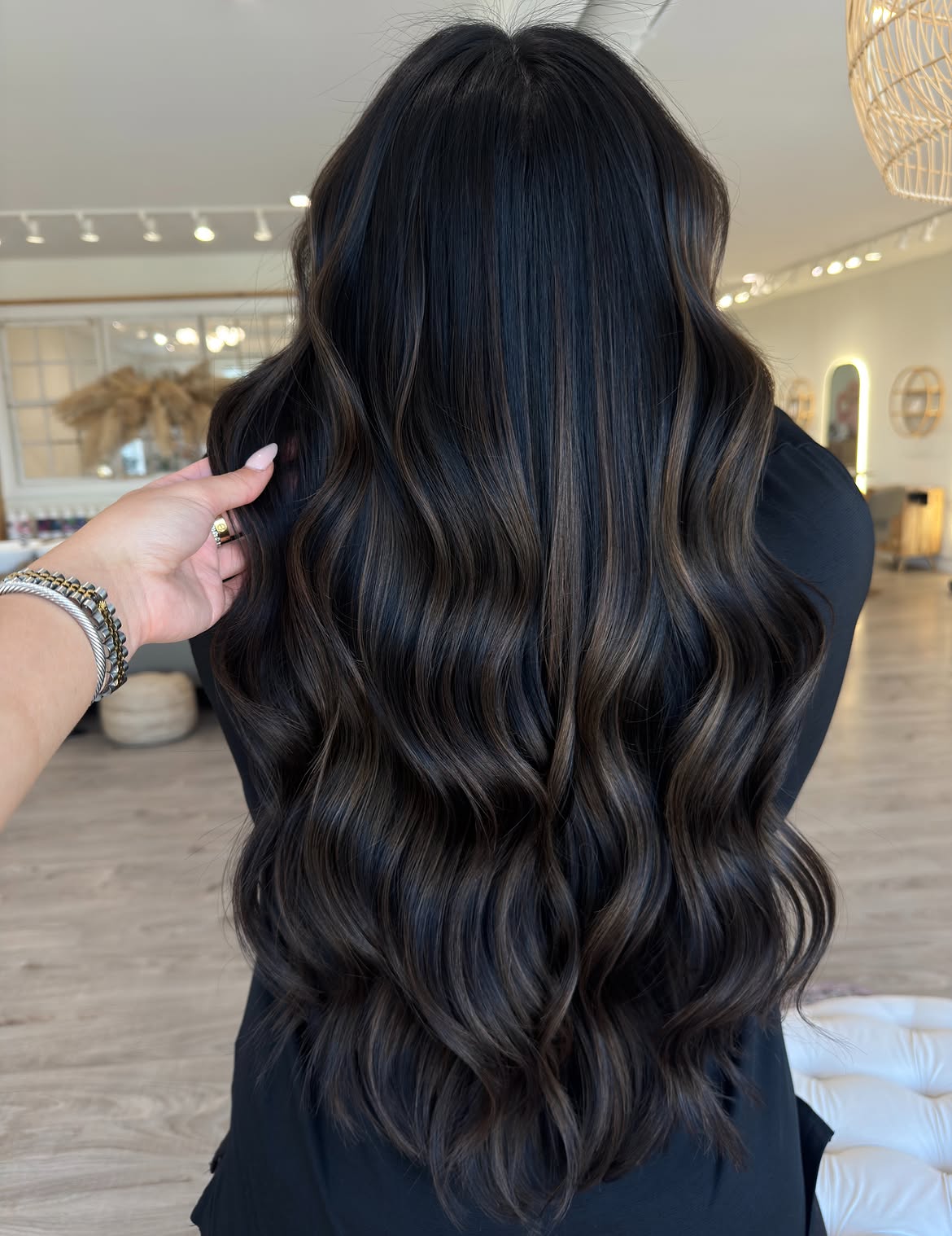Rich Espresso Balayage With Chocolate Hues
